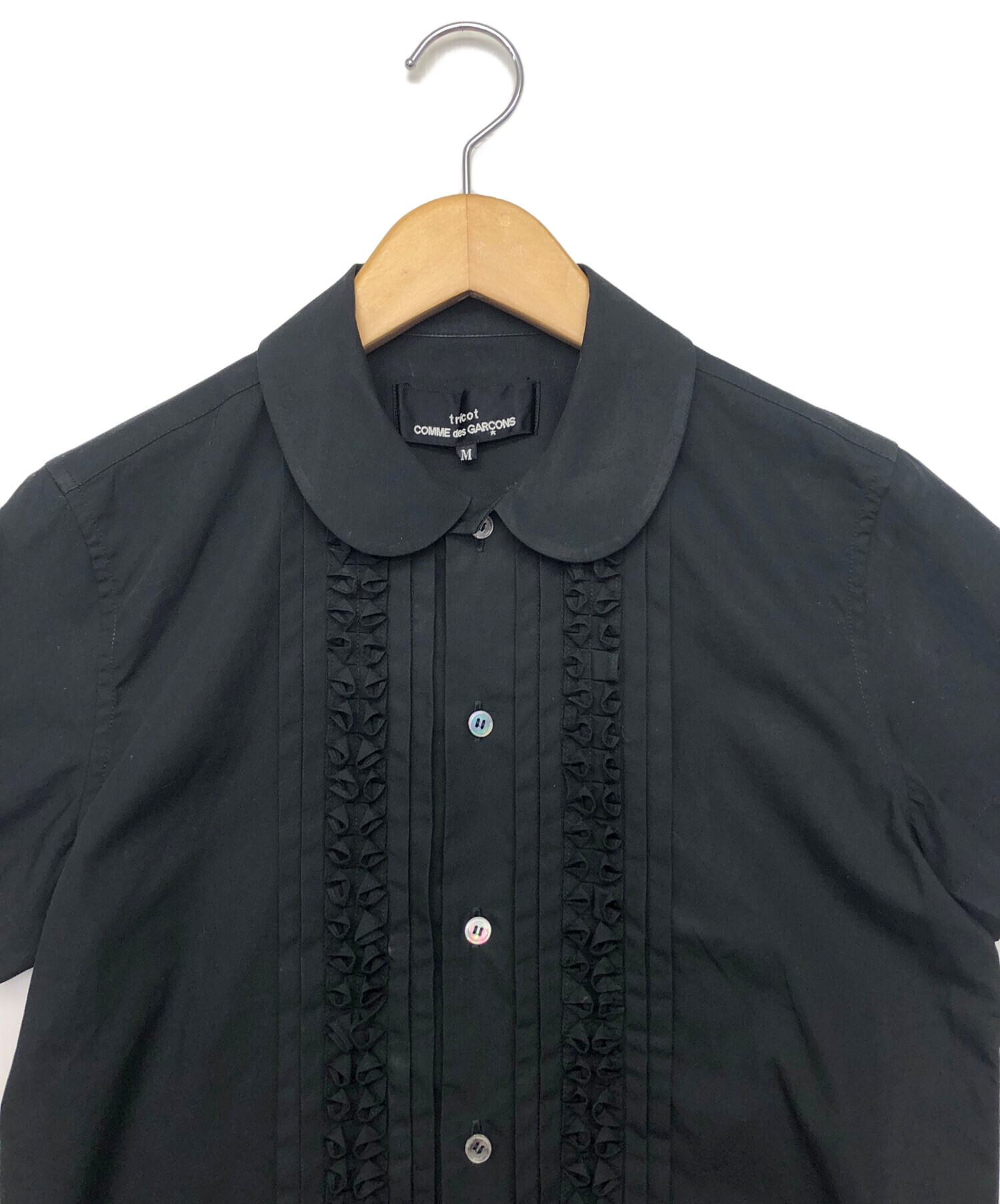 COMME des GARÇONS ricot 半袖シャツ Mサイズ ブラック tricot COMME des GARÇONS ブラック半袖シャツ M