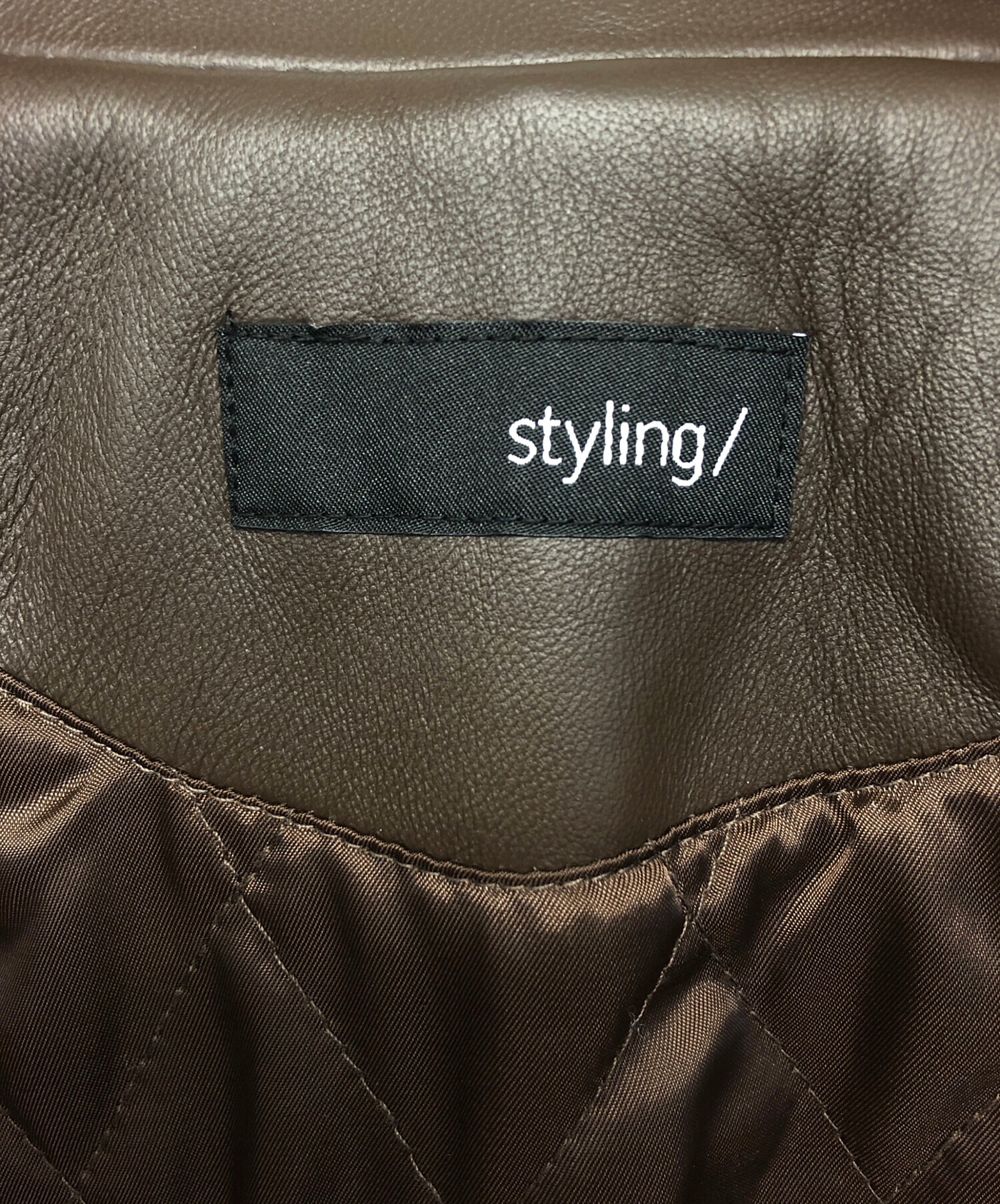 中古・古着通販】styling/ (スタイリング) ラムレザーブルゾン