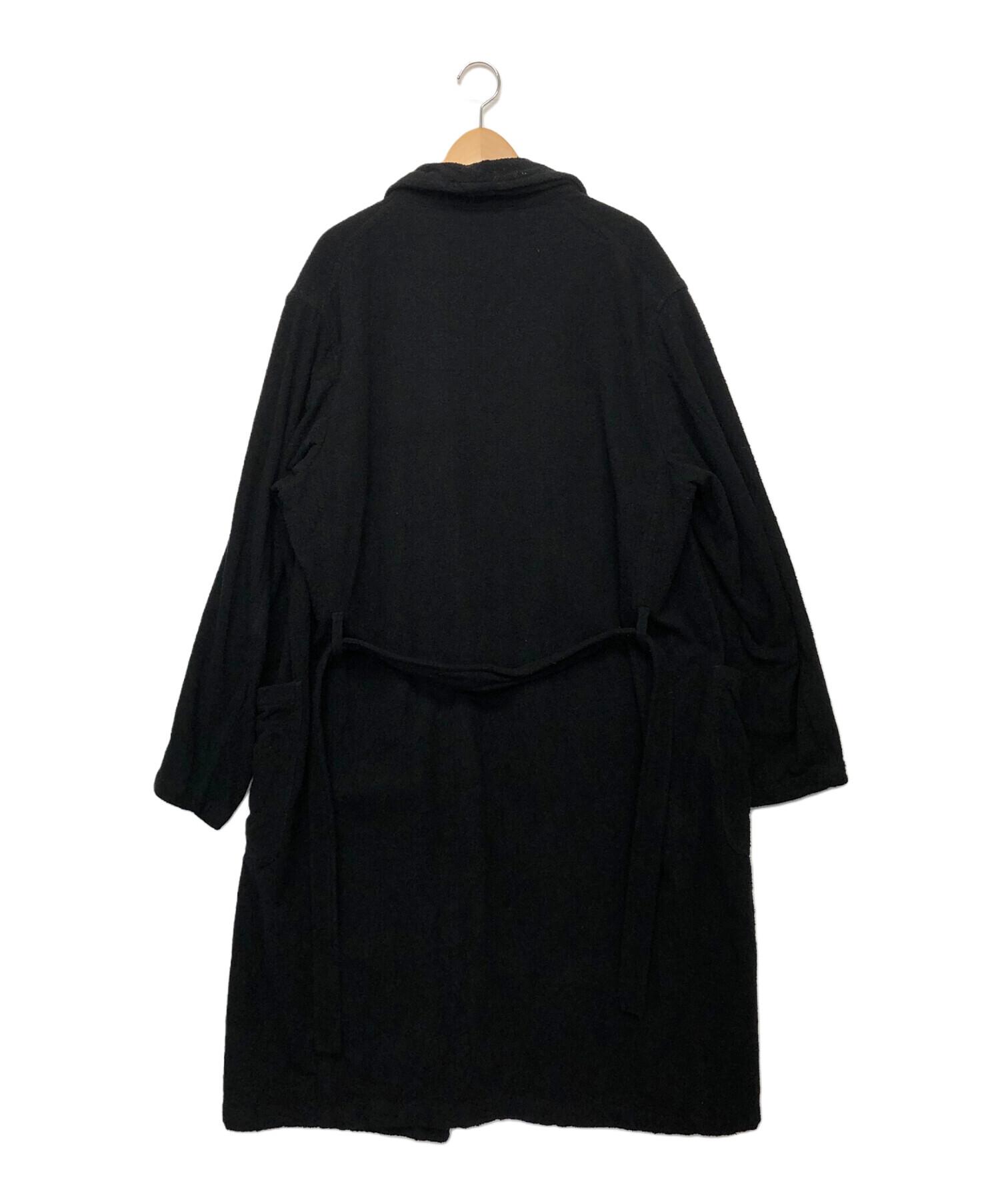 中古・古着通販】COMOLI (コモリ) SILK PILE ROBE COAT ブラック