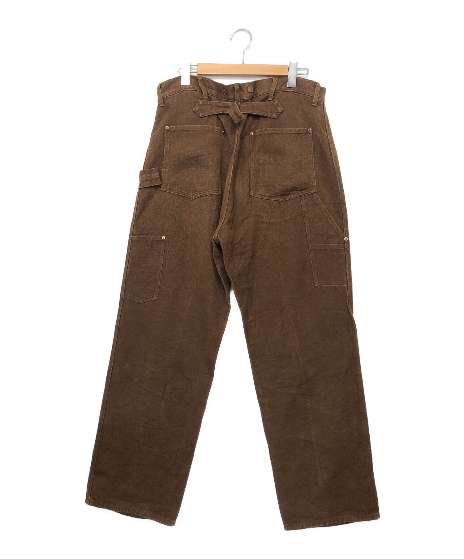 comoli ヘンプダック ペインターパンツ ダブルニー size 3 ブラウン 中古・古着通販】COMOLI (コモリ) 22SS ヘンプダック ペインターパンツ