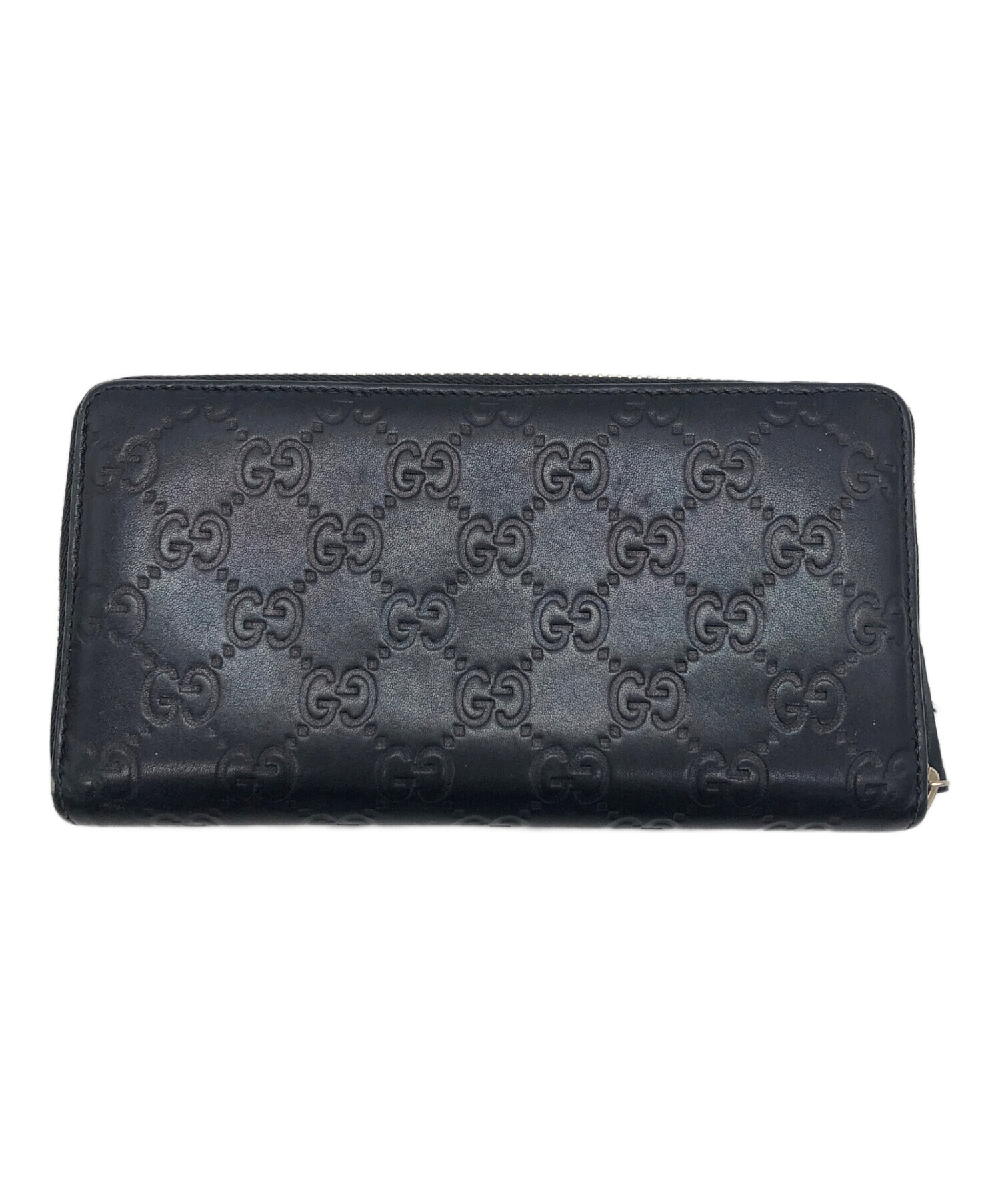 中古・古着通販】GUCCI (グッチ) グッチシマ 長財布 ブラック 
