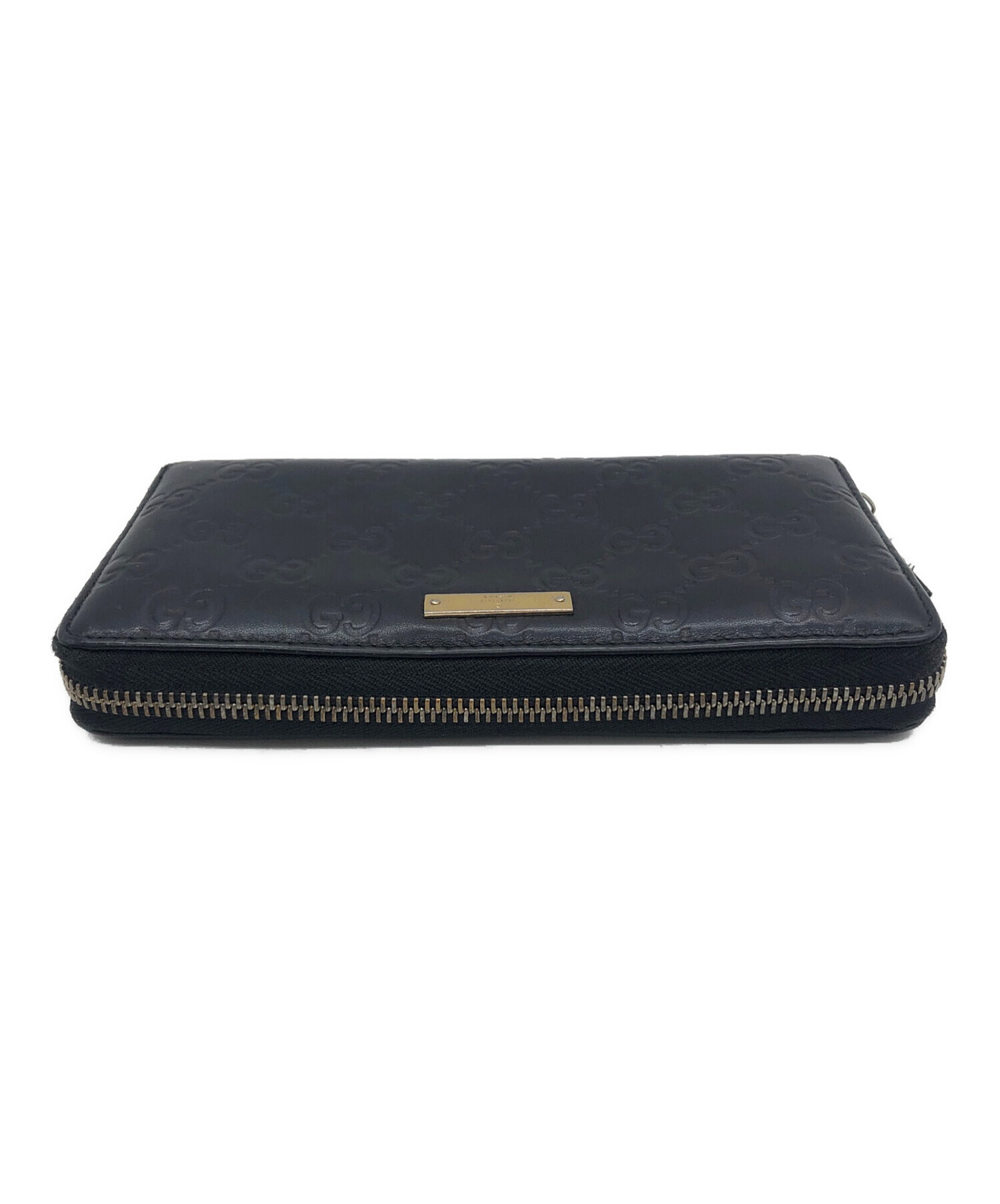 中古・古着通販】GUCCI (グッチ) グッチシマ 長財布 ブラック 