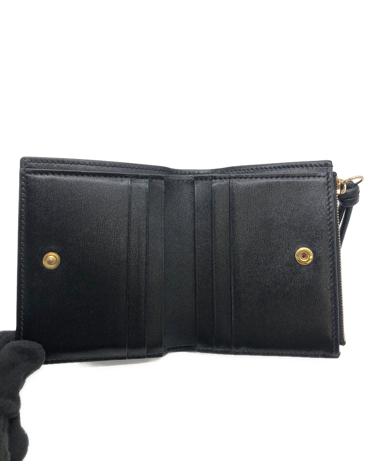 中古・古着通販】JIL SANDER (ジルサンダー) 2つ折り財布 ブラック 