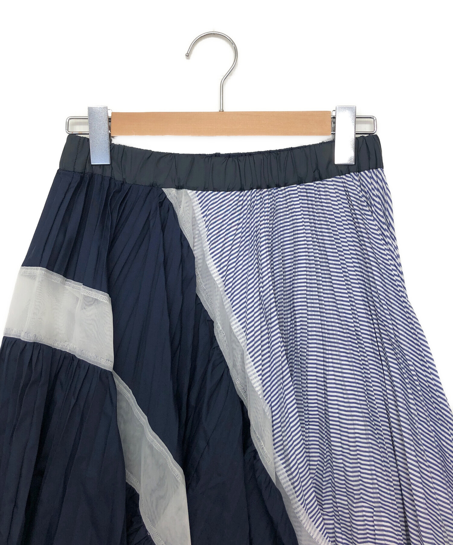 中古・古着通販】sacai (サカイ) プリーツスカート 17SS ネイビー