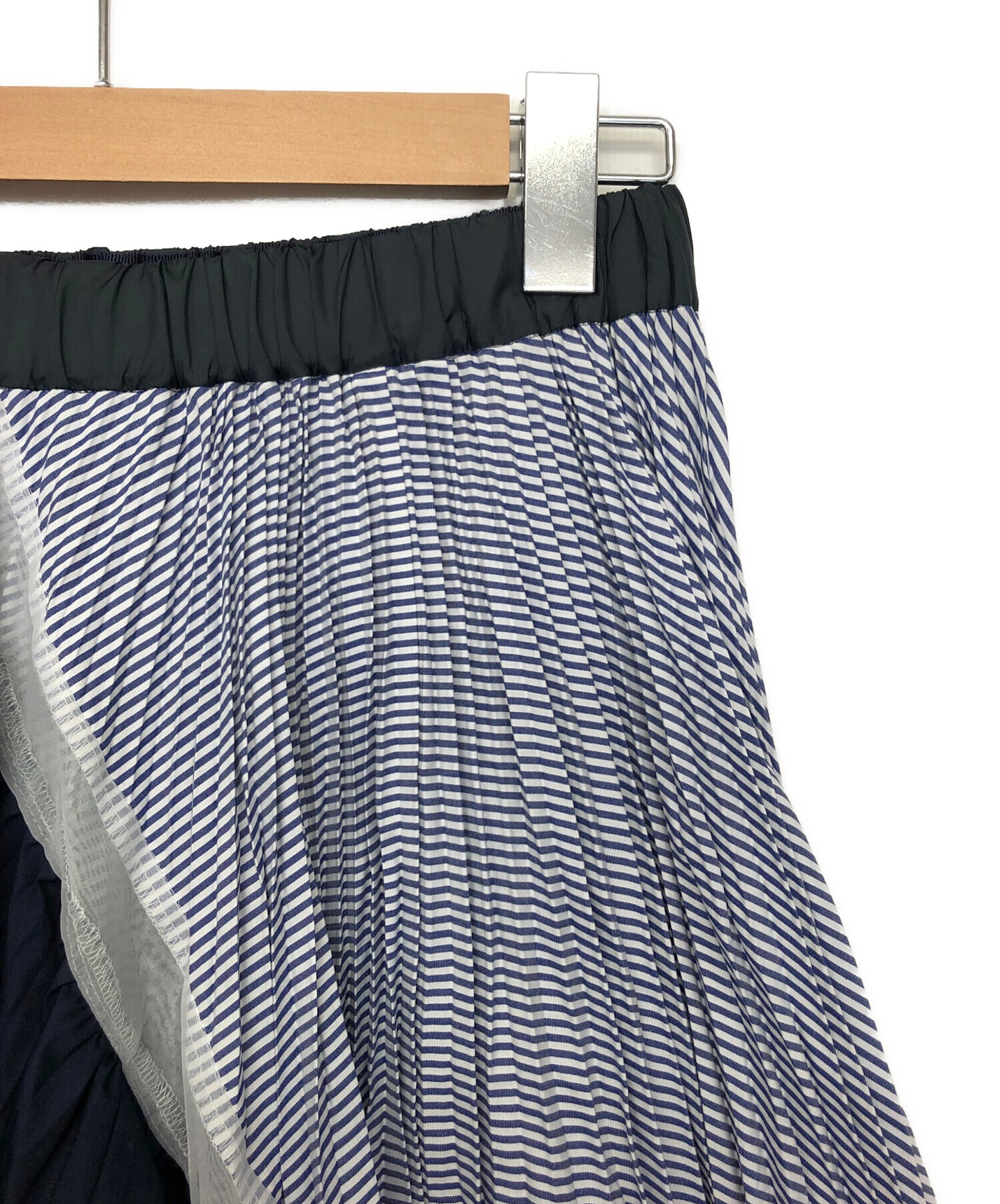 中古・古着通販】sacai (サカイ) プリーツスカート 17SS ネイビー