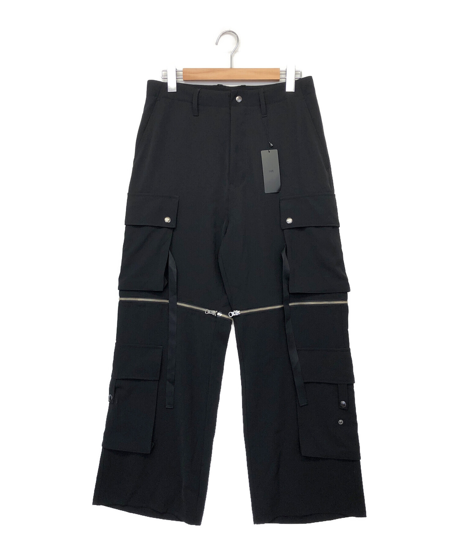 HARE カーゴパンツ ブラック HARE】 2WAYメッシュカーゴパンツ