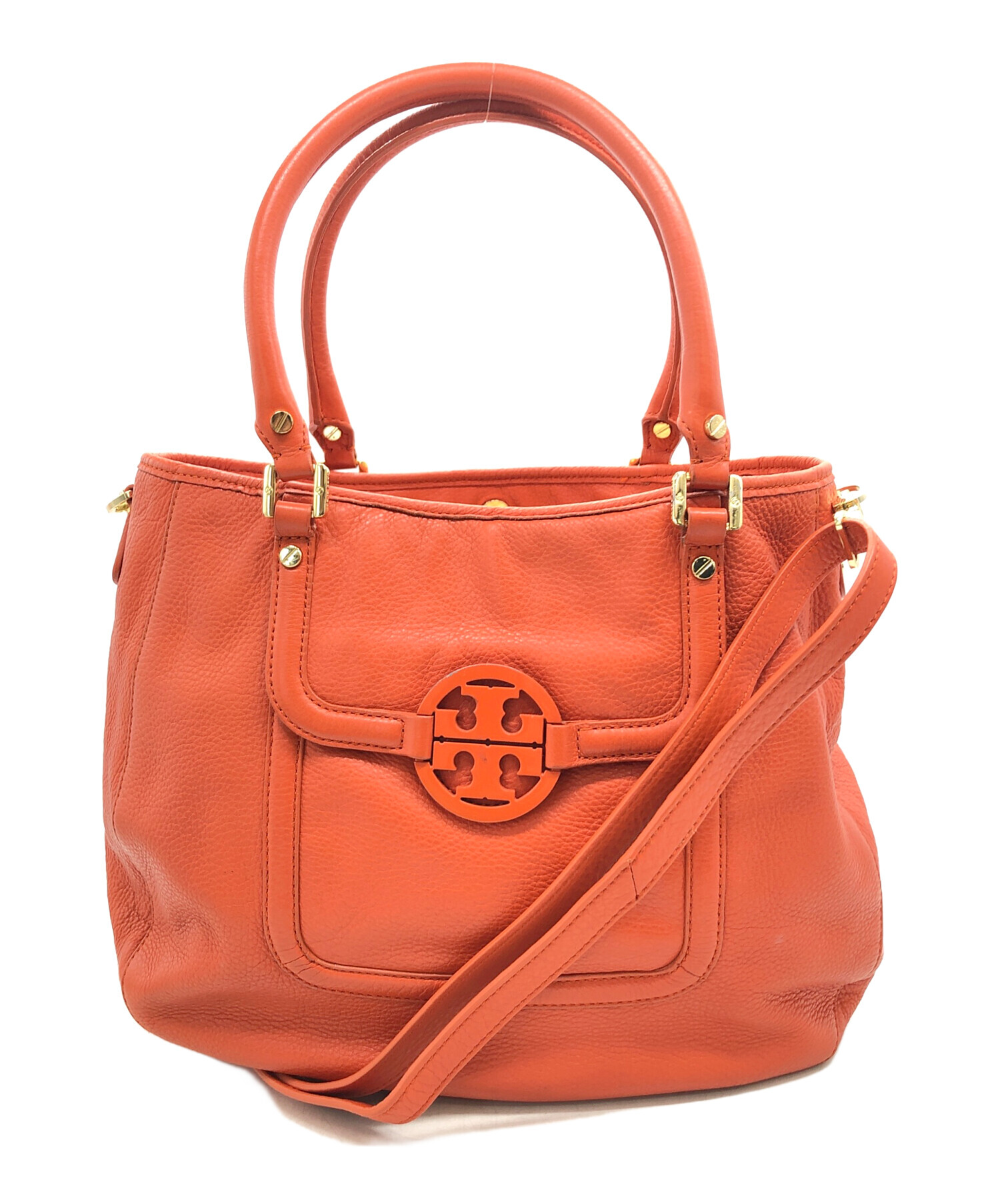 中古・古着通販】TORY BURCH (トリーバーチ) ハンドバッグ オレンジ 