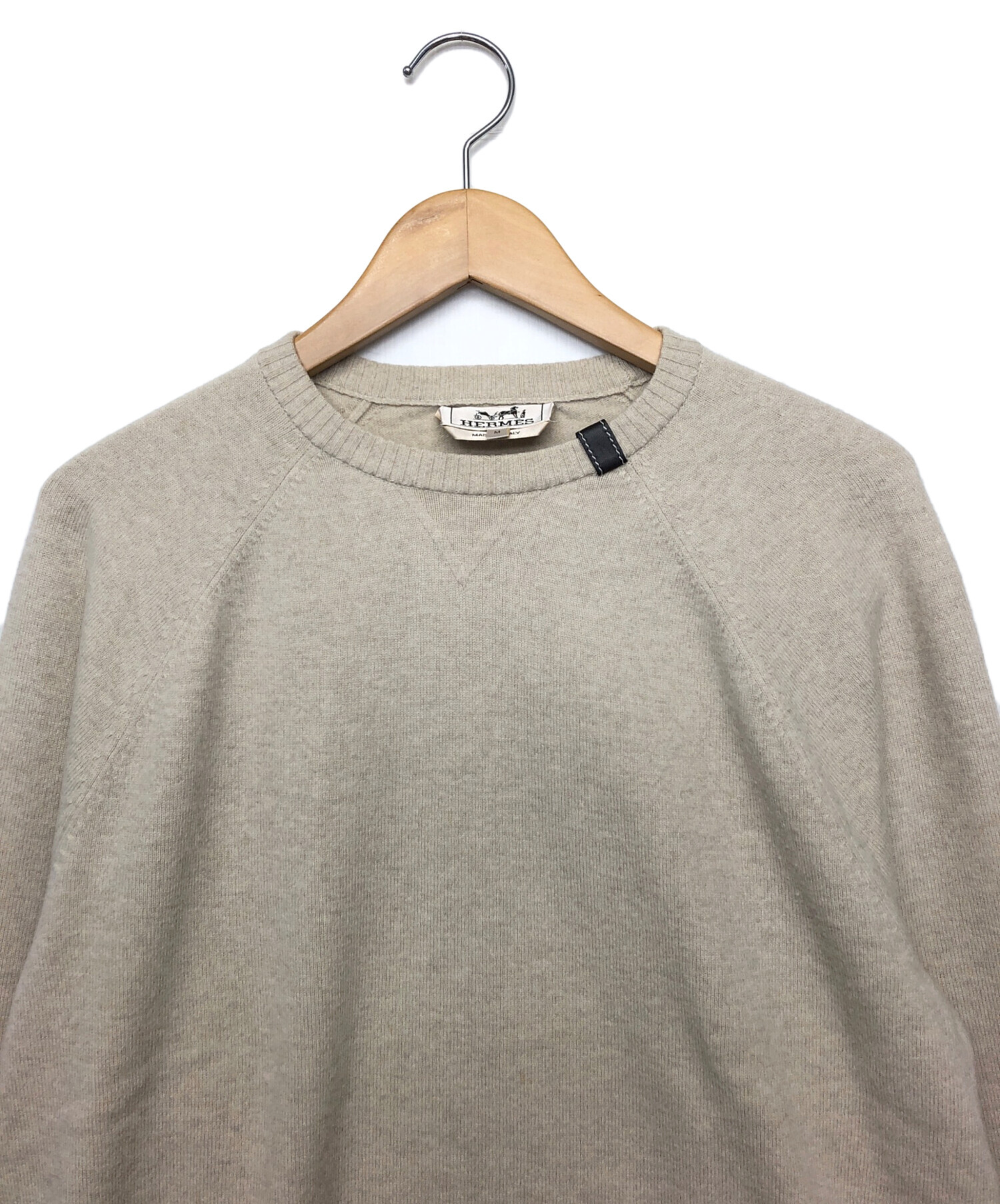 中古・古着通販】HERMES (エルメス) 薄手ニット ベージュ サイズ:M