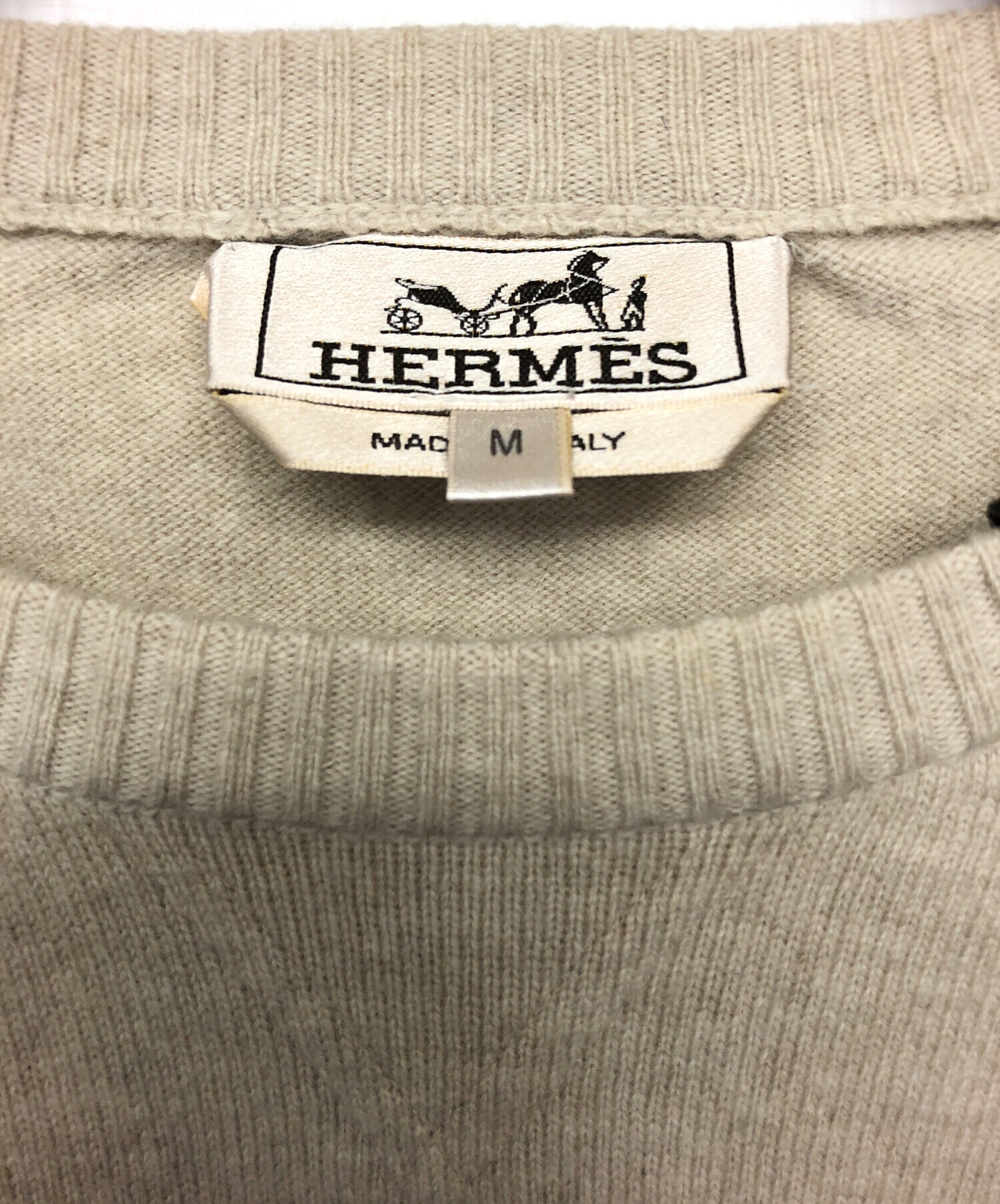 HERMES ベージュ 半袖ニットセーター 渋谷並木橋店】2024年 秋冬 新作 HERMES エルメス ニット レディース