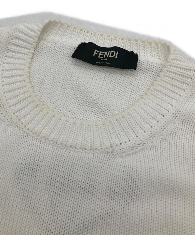 中古・古着通販】FENDI (フェンディ) 厚手ニット ホワイト サイズ:46