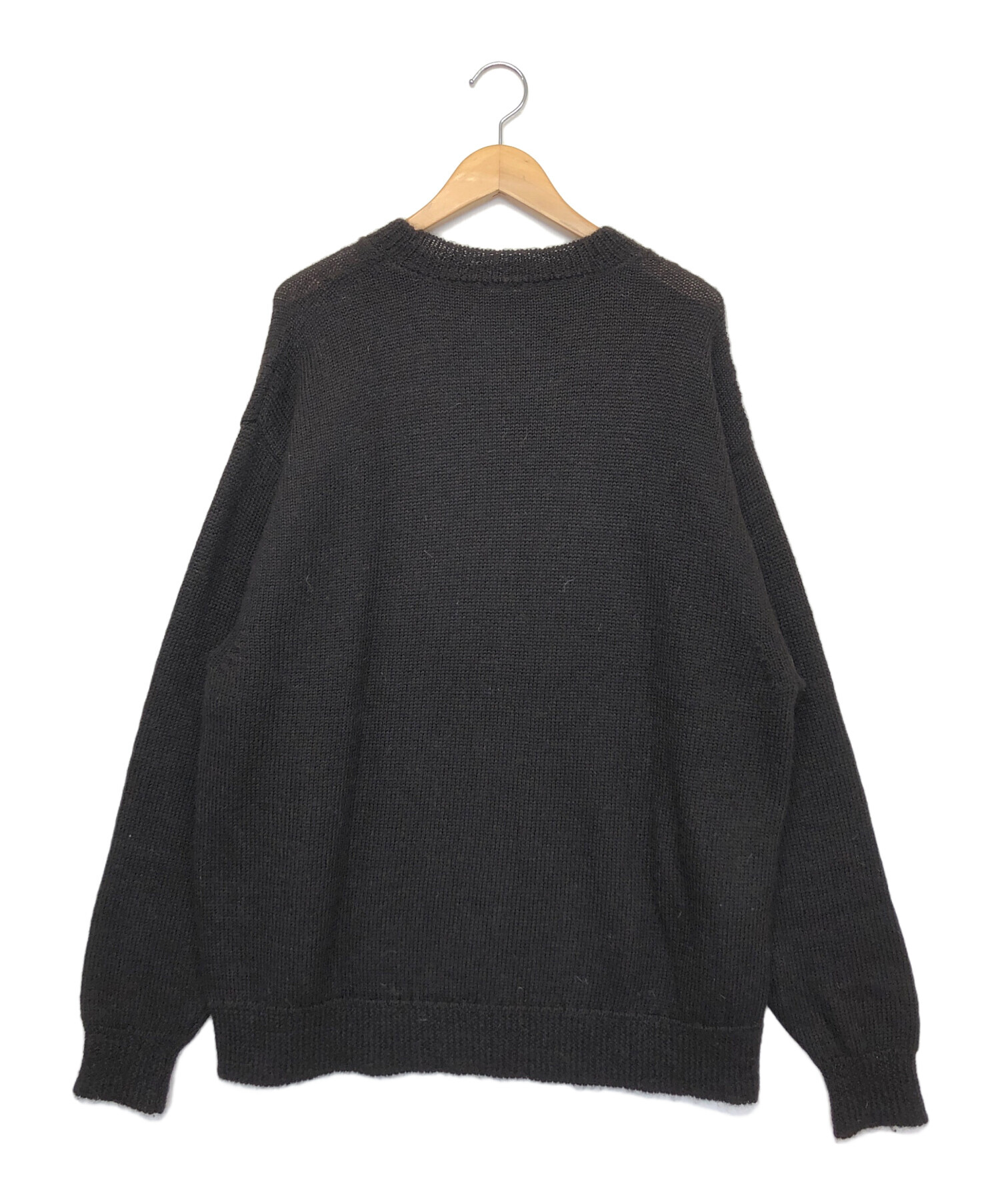 comoli 21aw アルパカクルーネックニット ブラウン 1000391794525000_08_3428w.jpeg