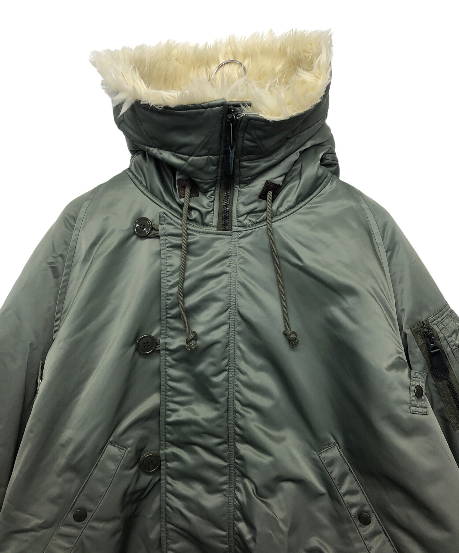 LENO(レノ) N-2B JACKET ファー付き フライト ジャケット メンズ JPN：0 【中古】【ブランド古着バズストア】 中古・古着通販】LENO (リノ) N-2B JACKET グリーン サイズ:2