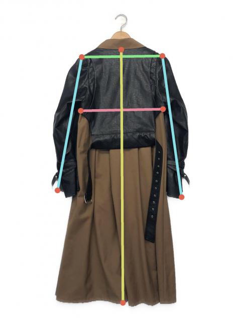 中古・古着通販】AMERI (アメリ) ライダースドッキングコート ベージュ