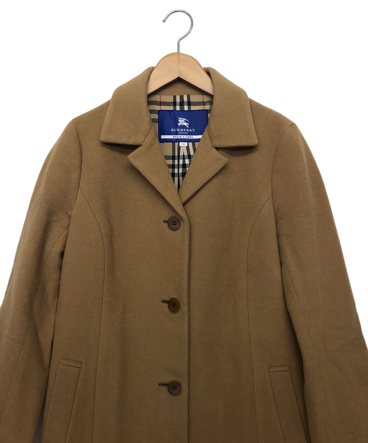 BLUE LABEL CRESTBRIDGE ウールコート 38（M） ベージュ ブルー