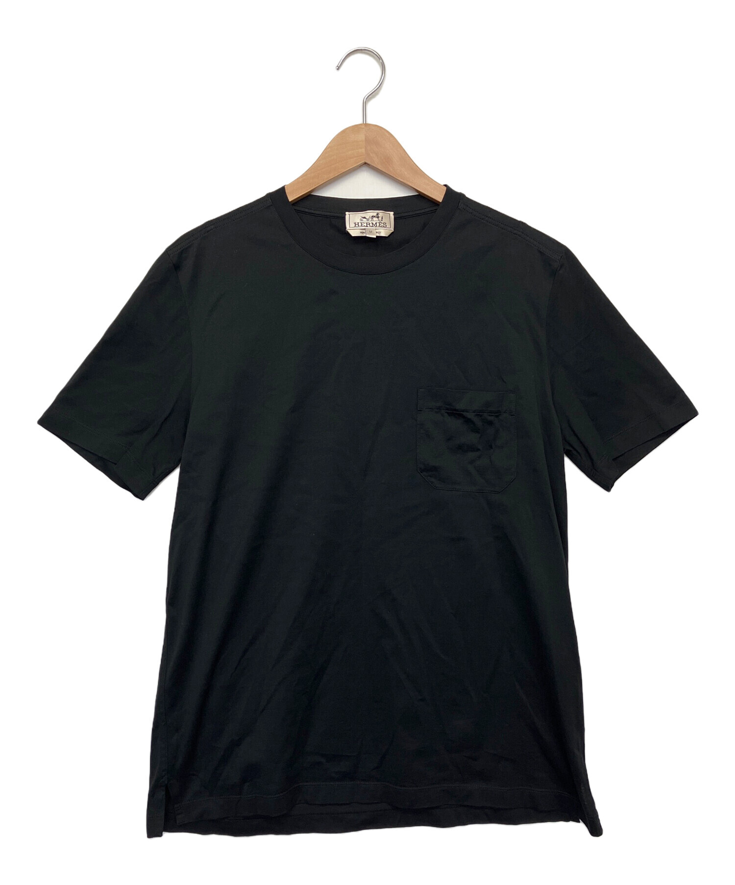 中古・古着通販】HERMES (エルメス) ポケットTシャツ ブラック サイズ