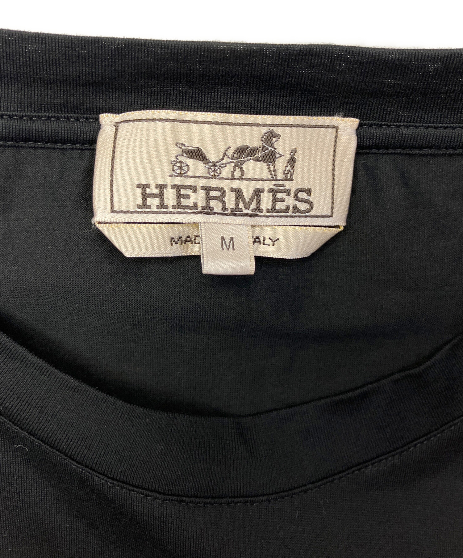 中古・古着通販】HERMES (エルメス) ポケットTシャツ ブラック サイズ 
