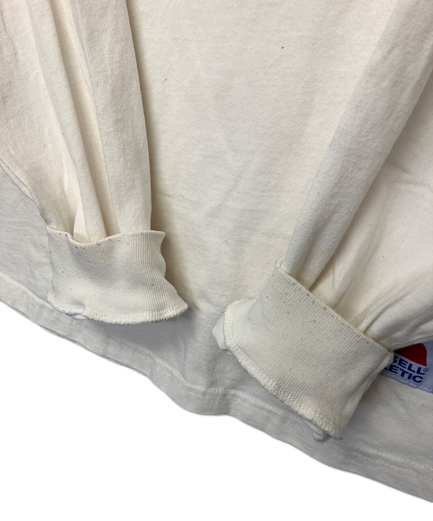 ネイバーフッド ラッセルアスレチック コラボ 長袖 カットソー ロンT 白 ロゴ ネイバーフッド ラッセルアスレチック コラボ 長袖 カットソー