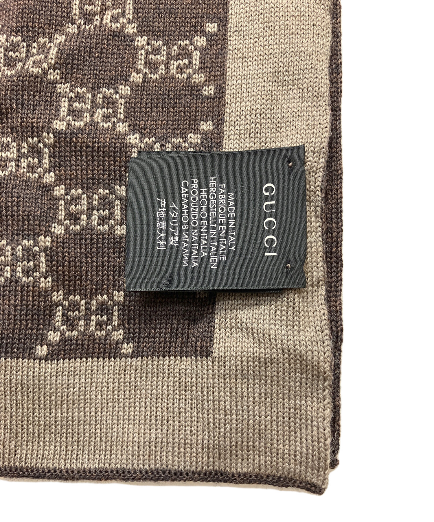 中古・古着通販】GUCCI (グッチ) マフラー ブラウン サイズ:FREE