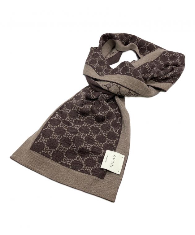 中古・古着通販】GUCCI (グッチ) マフラー ブラウン サイズ:FREE