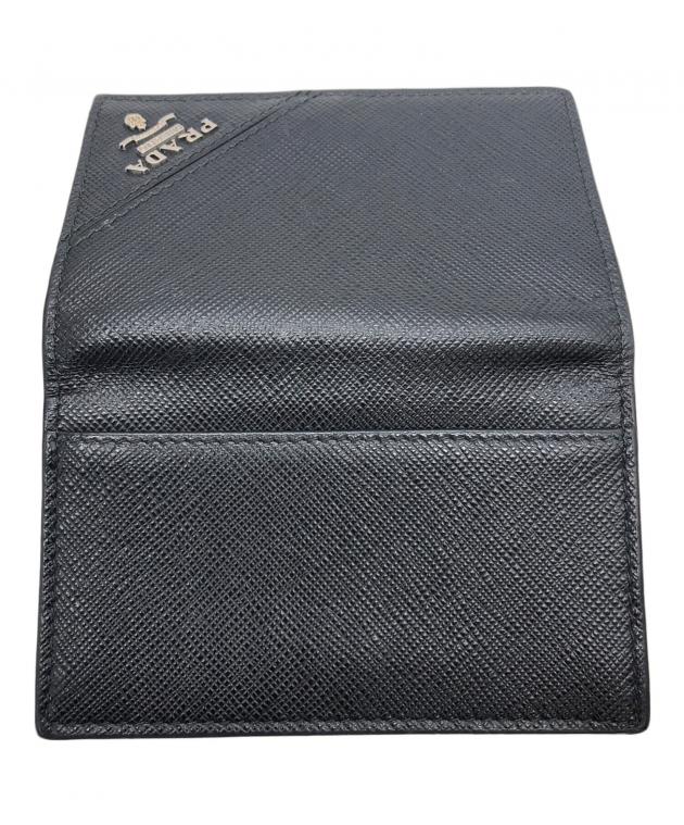 ♦PRADAプラダ♦レザー 黒 名刺入れ 未使用 中古・古着通販】PRADA (プラダ) 名刺入れ ブラック｜ブランド