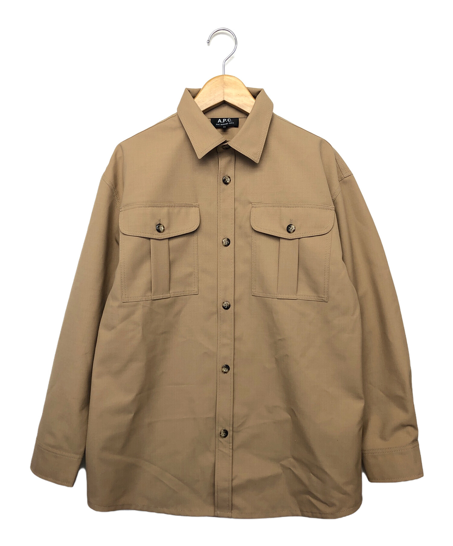 中古・古着通販】A.P.C. (アーペーセー) シャツジャケット ベージュ 中古・古着通販】A.P.C. (アーペーセー) シャツジャケット ベージュ