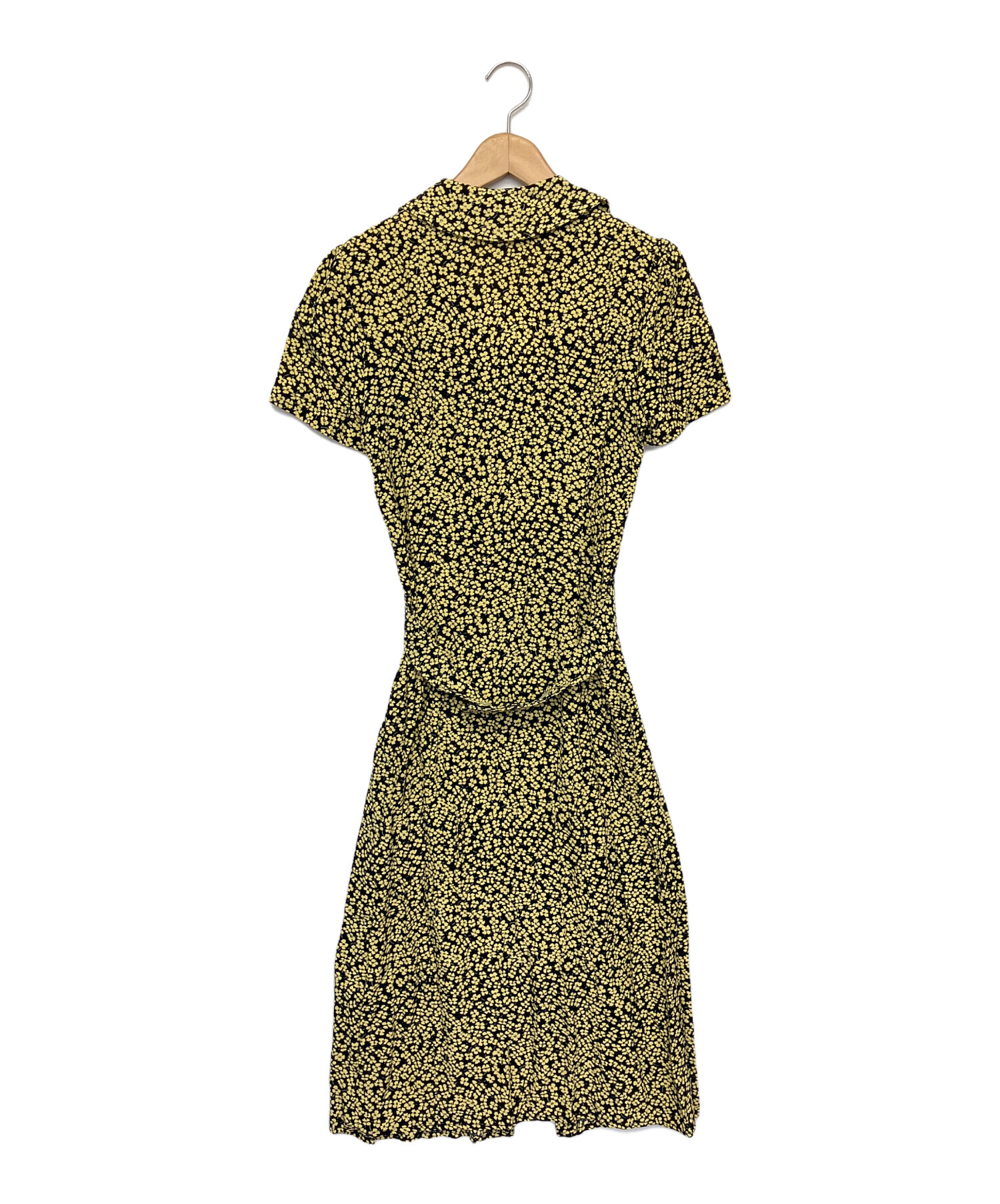 中古・古着通販】Rouje (ルージュ) 半袖ワンピース イエロー サイズ:36