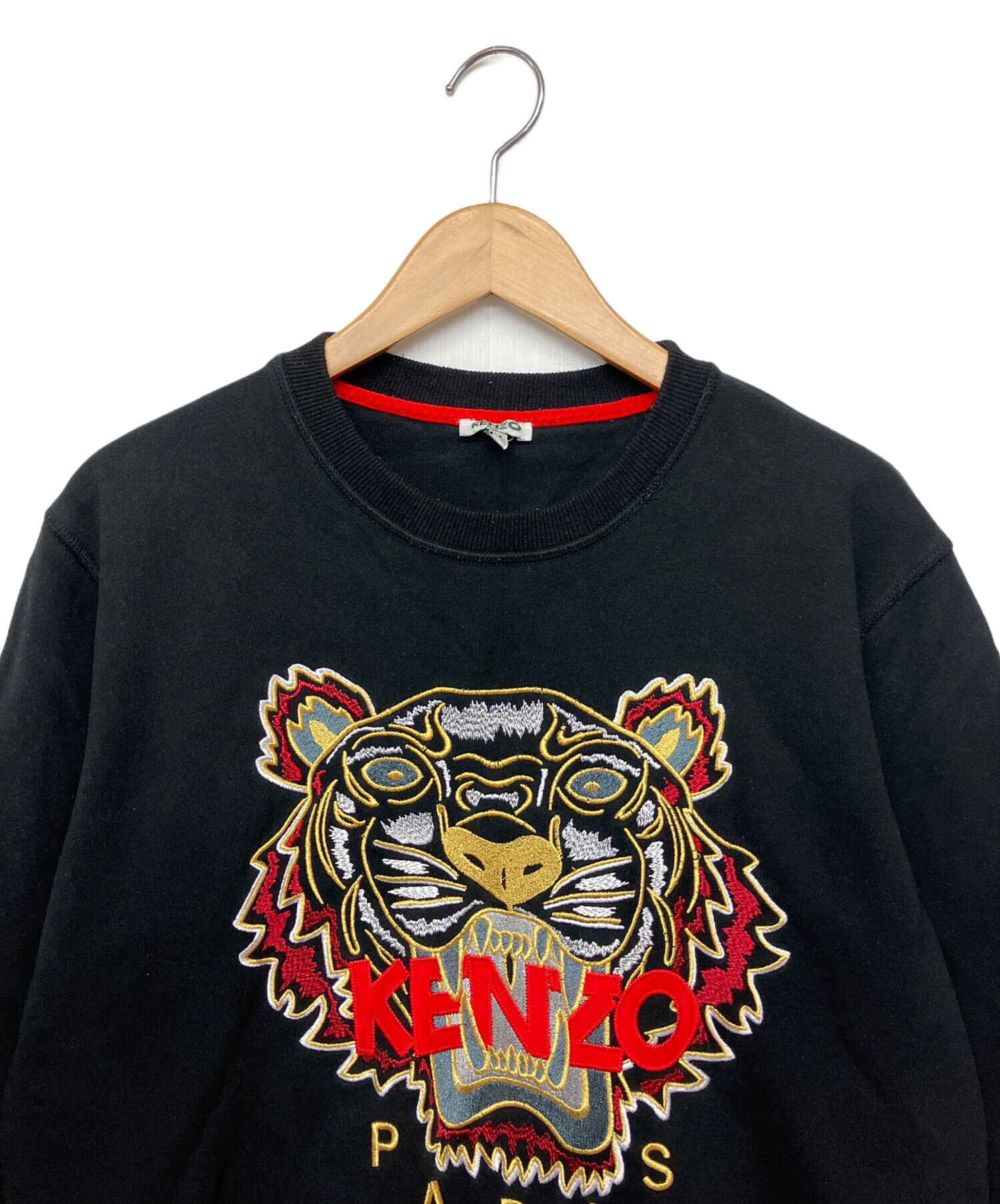 中古・古着通販】KENZO (ケンゾー) 刺繍スウェット ブラック サイズ:M 