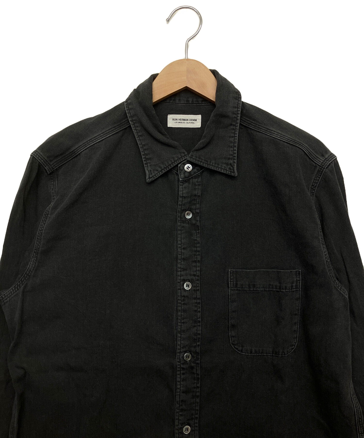 RHC Ron Herman カジュアルシャツ XS 黒 【古着】【中古】【送料無料】 中古・古着通販】Ron Herman (ロンハーマン) リネンシャツ ブラック
