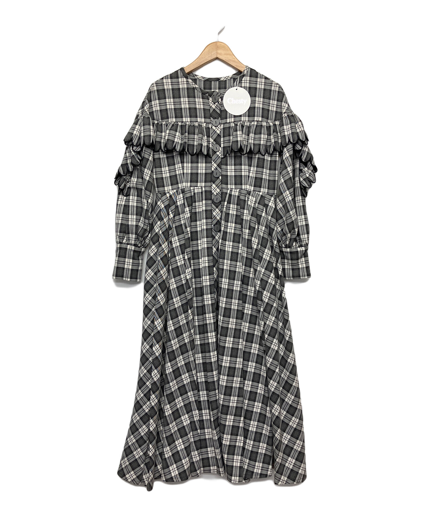 中古・古着通販】CHESTY (チェスティ) スカラップフリルチェック 