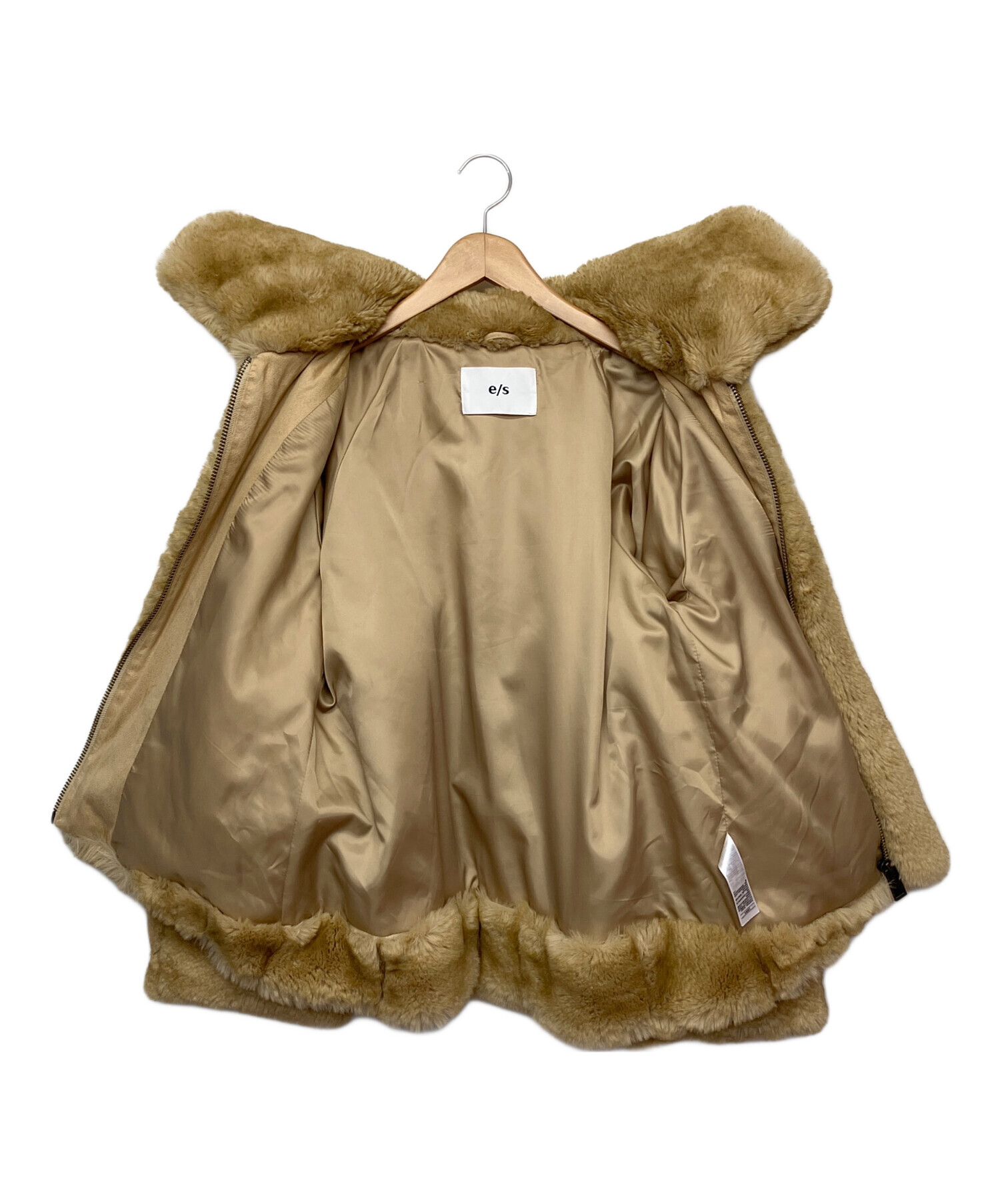 中古・古着通販】e/s (エマスライ) フェイクファージャケット ベージュ