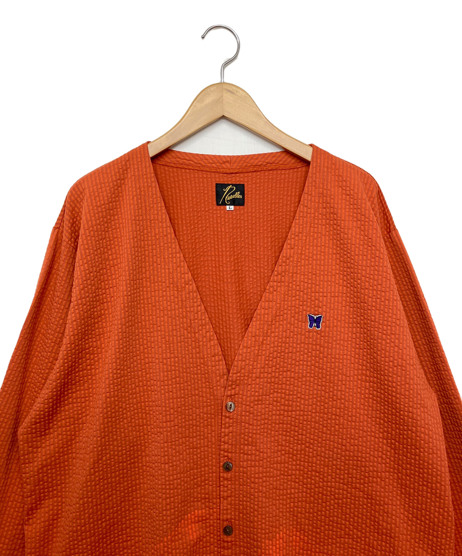 中古・古着通販】Needles (ニードルズ) 薄手カーディガン オレンジ