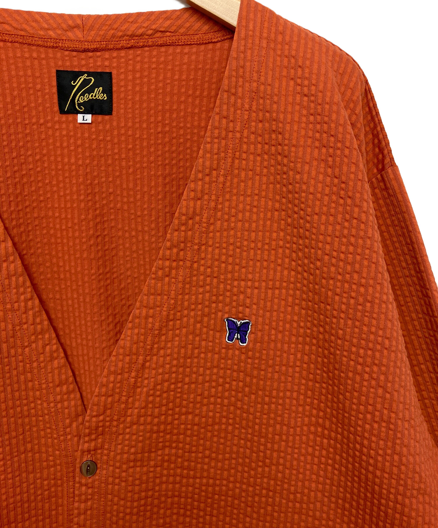 中古・古着通販】Needles (ニードルズ) 薄手カーディガン オレンジ