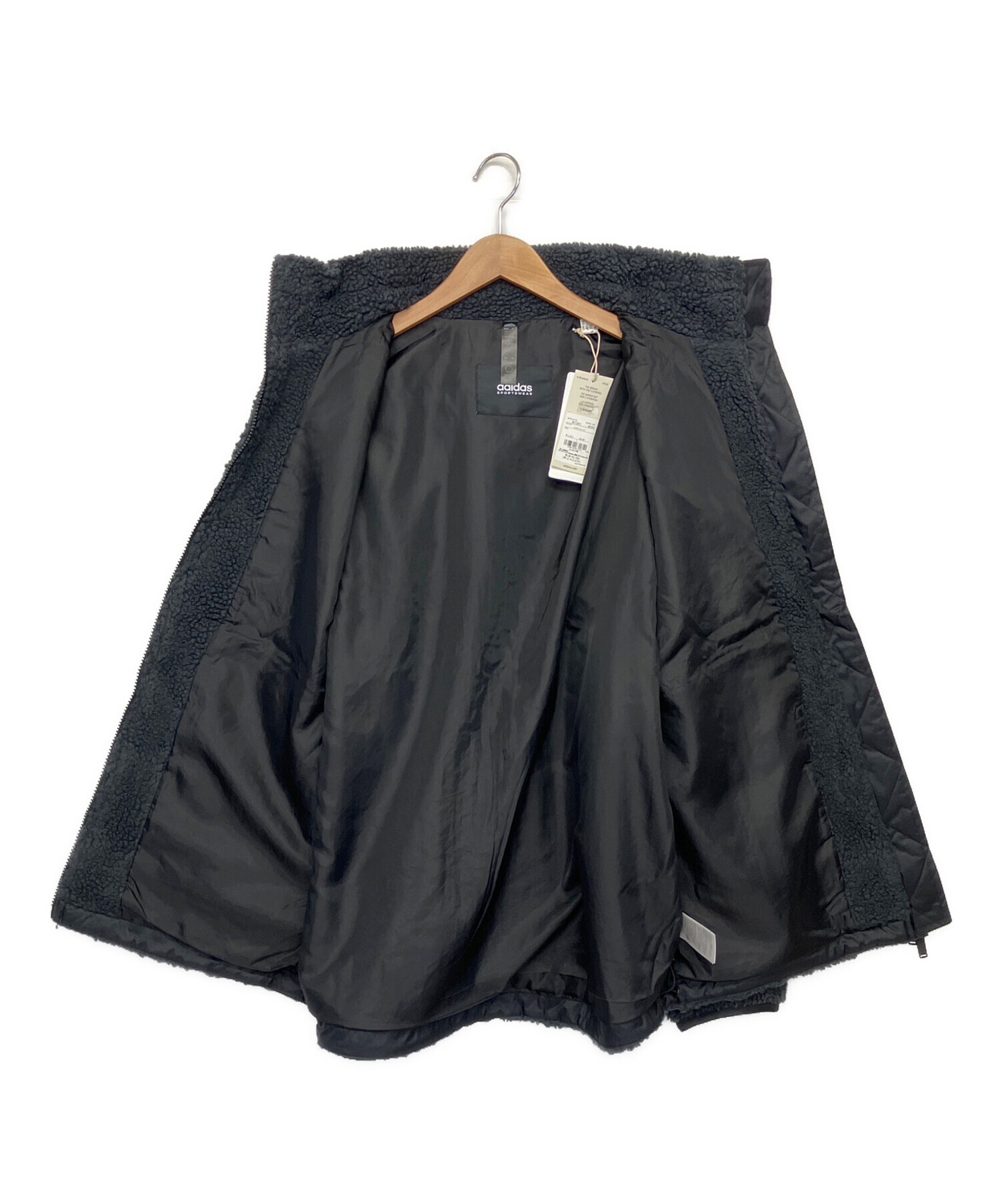 中古・古着通販】adidas (アディダス) ボアジャケット ブラック サイズ