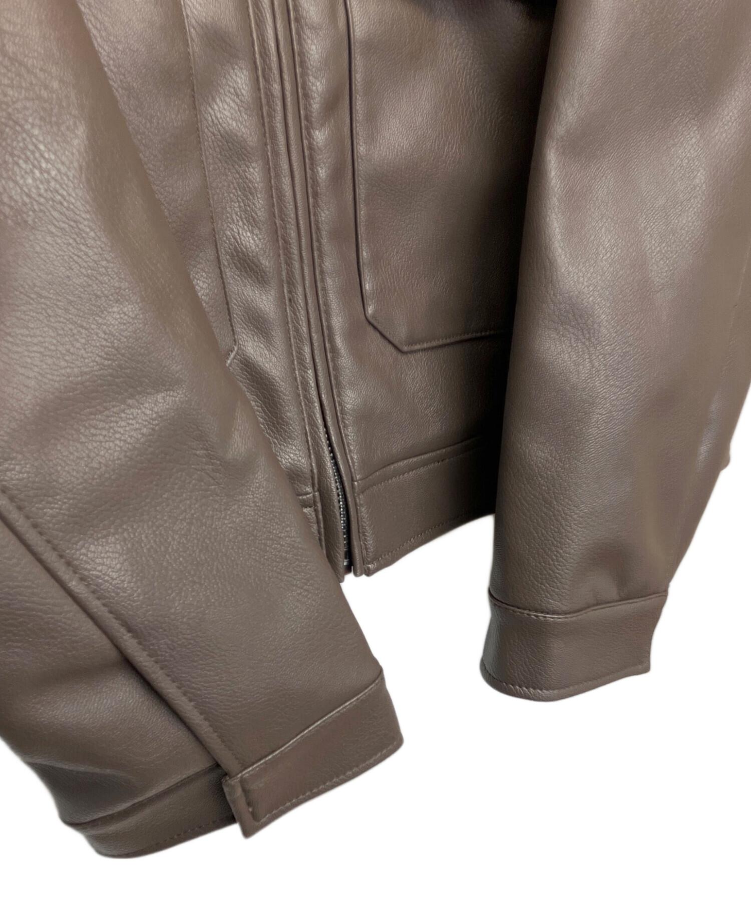 中古・古着通販】ZARA (ザラ) フェイクレザージャケット ブラウン