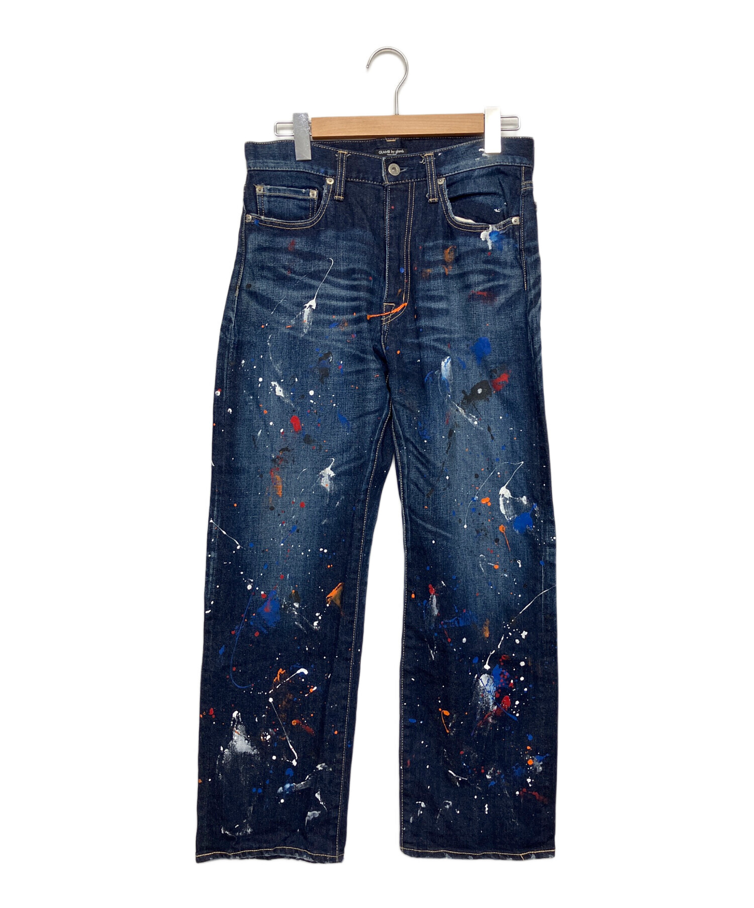 glamb ダメージ加工 ペインターデニムパンツ 中古・古着通販】GLAMB by glamb (グラムバイグラム) ペイントデニム