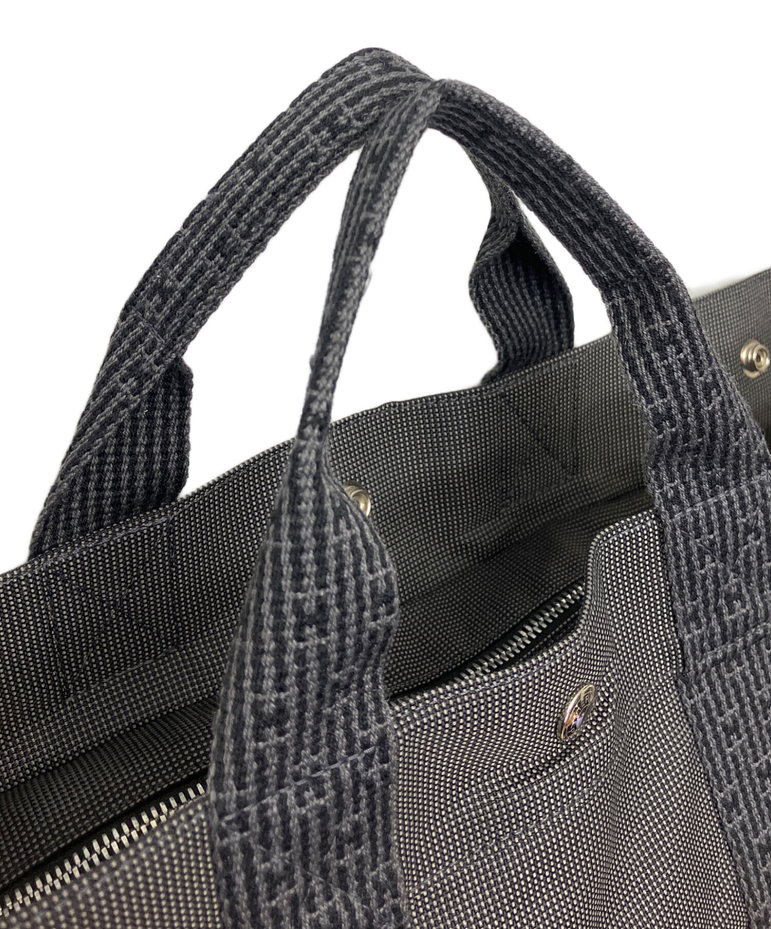 HERMES エルメス フールトゥMM キャンバス トートバッグ ネイビー