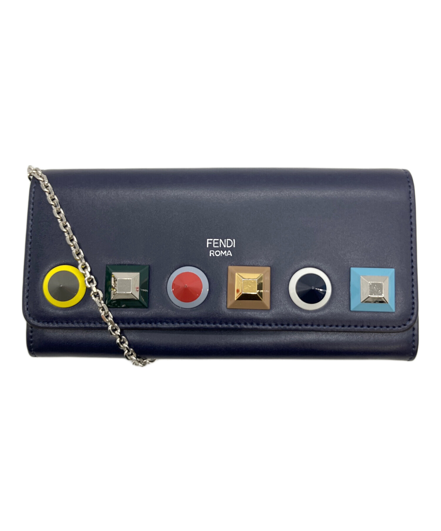 中古・古着通販】FENDI (フェンディ) チェーンウォレット ネイビー