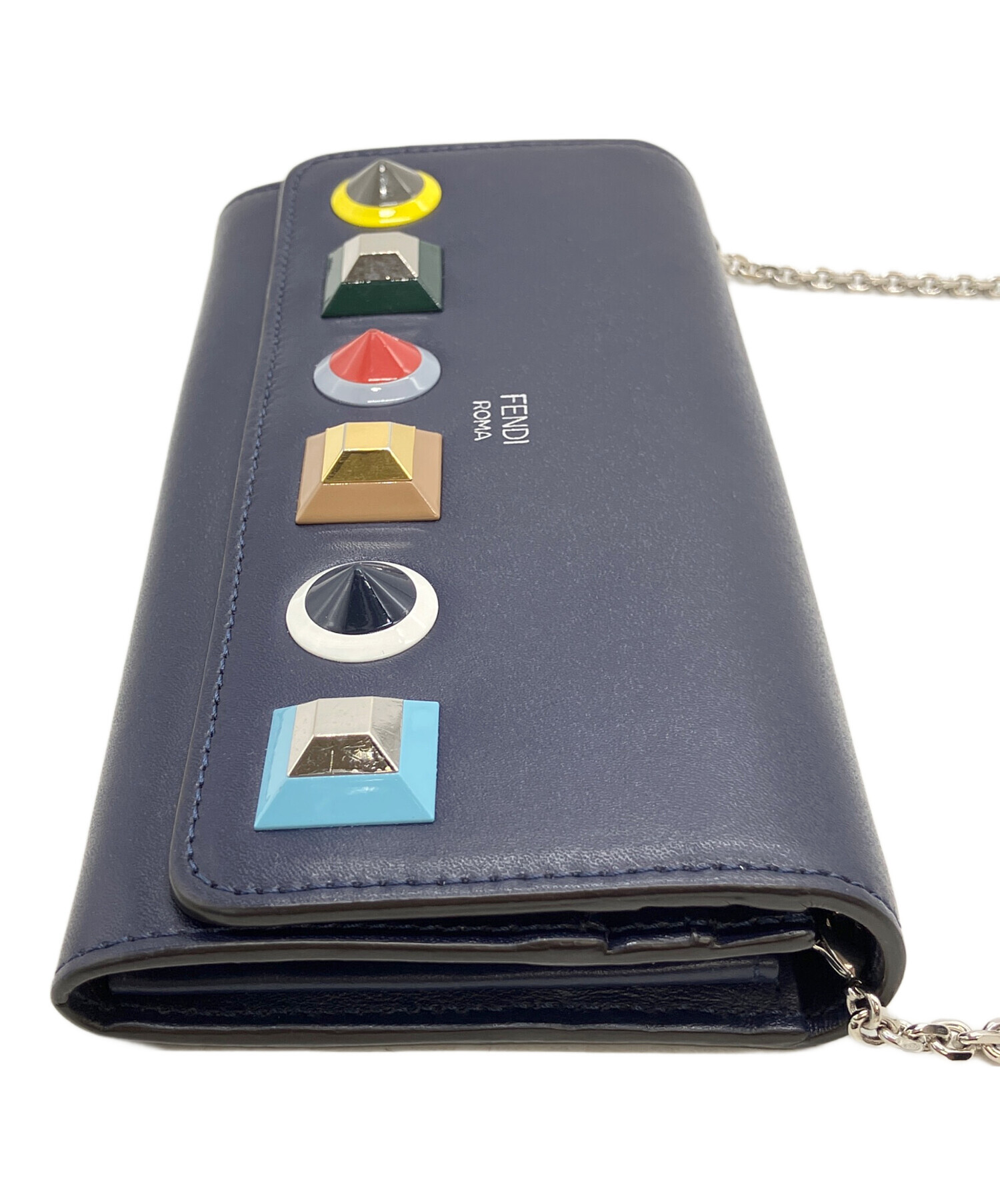 中古・古着通販】FENDI (フェンディ) チェーンウォレット ネイビー