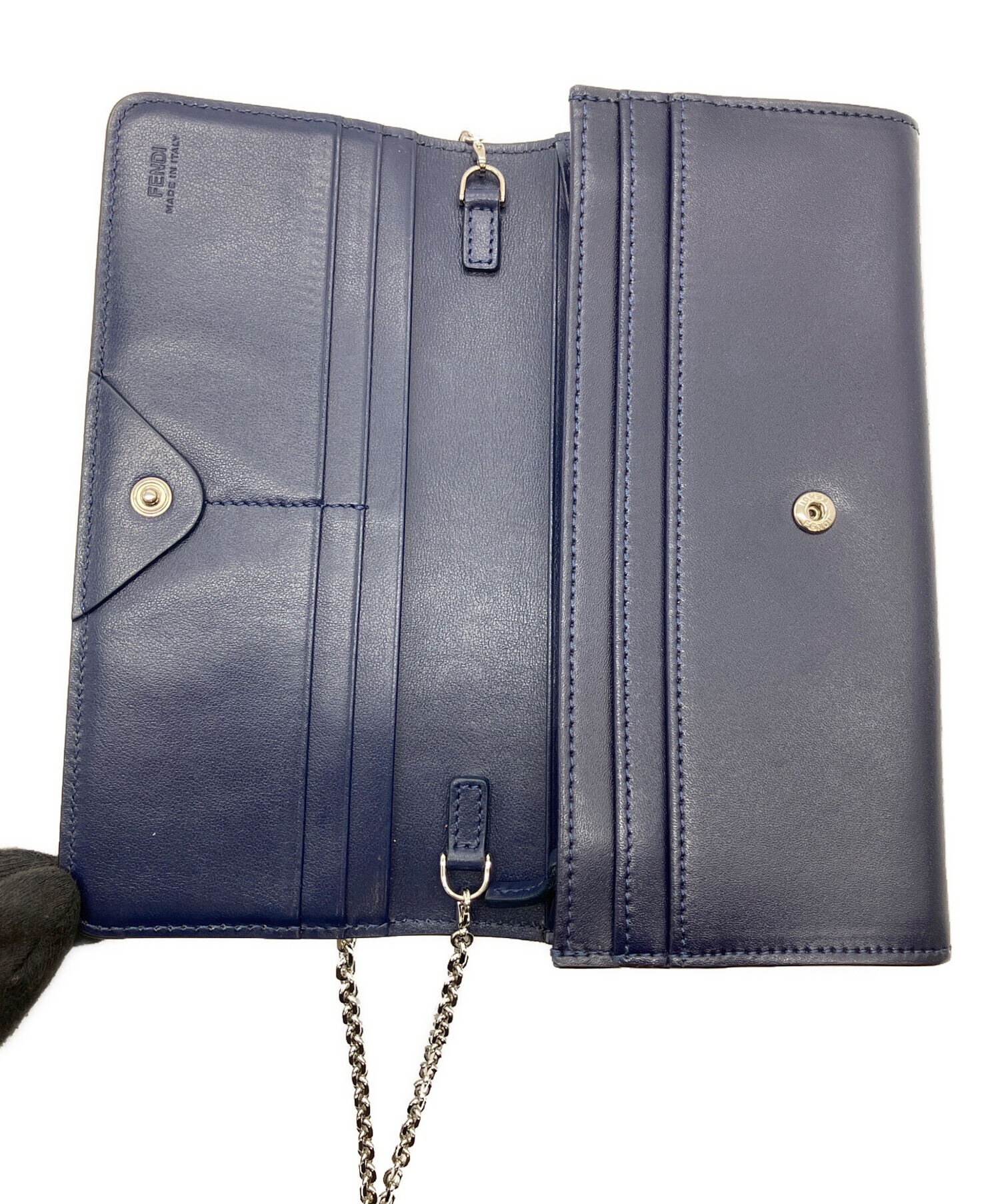 中古・古着通販】FENDI (フェンディ) チェーンウォレット ネイビー