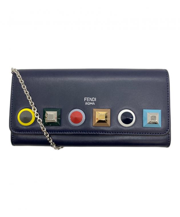 中古・古着通販】FENDI (フェンディ) チェーンウォレット ネイビー