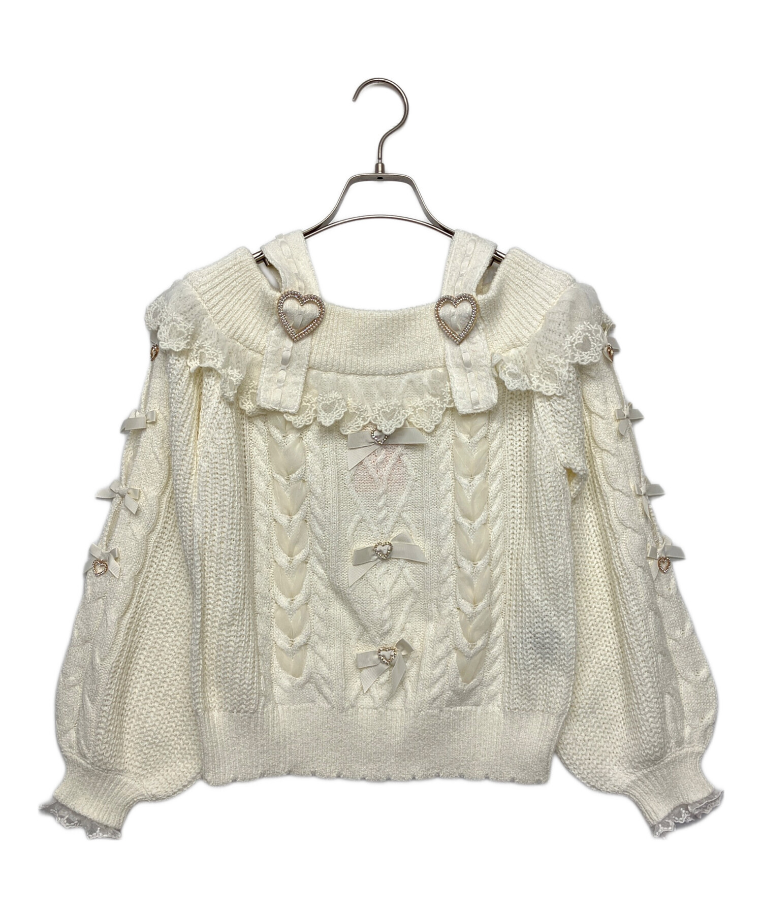 中古・古着通販】LIZ LISA (リズリサ) 厚手ニット ホワイト 未使用品