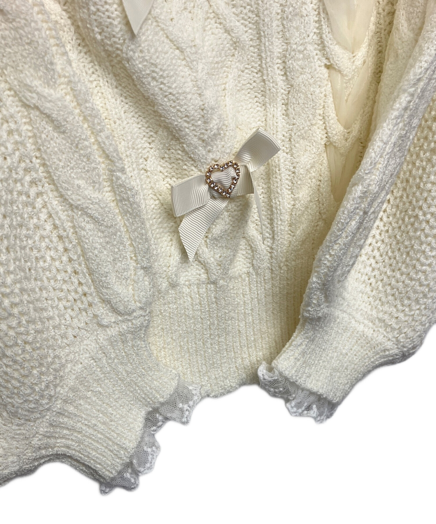 中古・古着通販】LIZ LISA (リズリサ) 厚手ニット ホワイト 未使用品