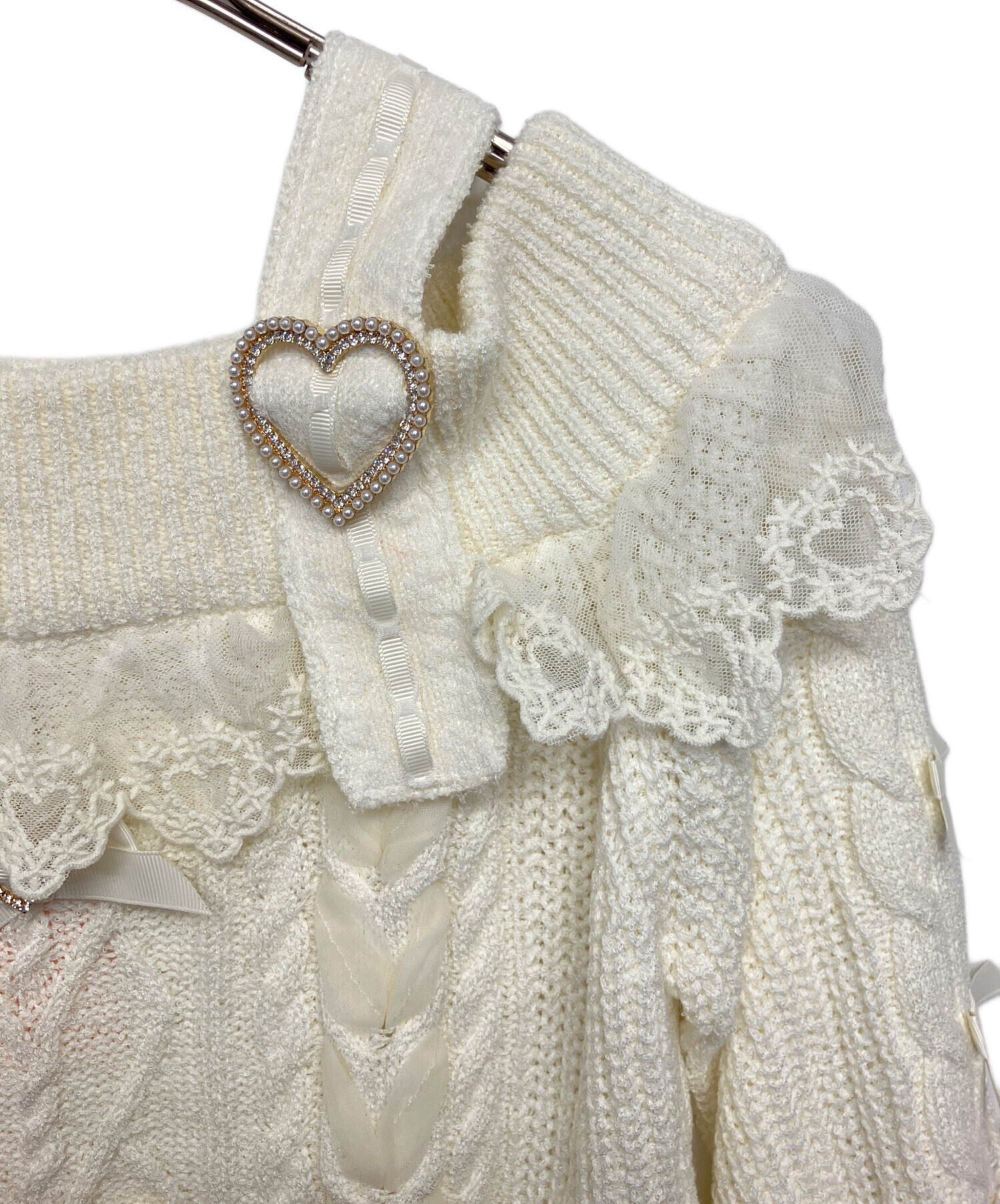 中古・古着通販】LIZ LISA (リズリサ) 厚手ニット ホワイト 未使用品