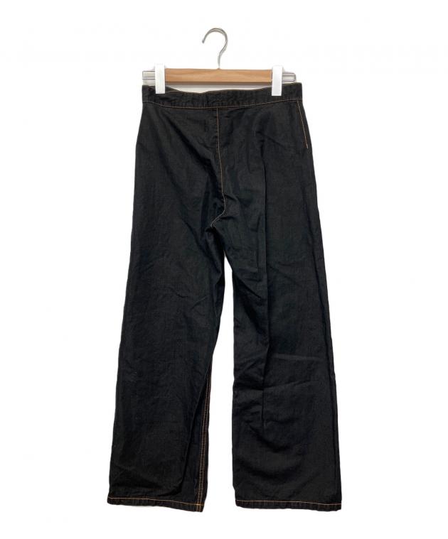 美品　トリココムデギャルソン　サルエルパンツ　染色加工　デニム　ストレッチ 美品トリココムデギャルソンサルエルパンツ染色加工デニムストレッチ