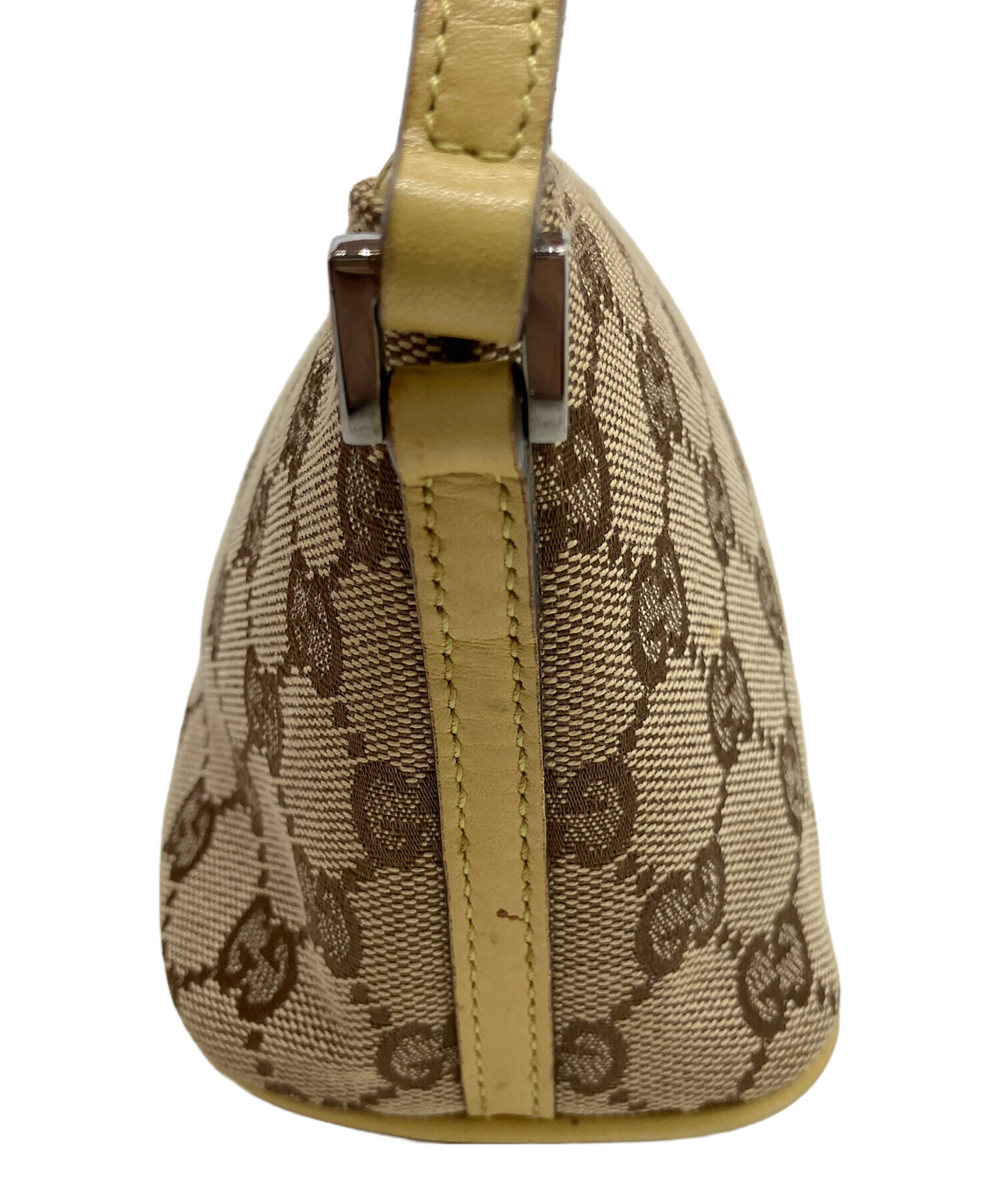 中古・古着通販】GUCCI (グッチ) GG ハンドバッグ ベージュ×イエロー 