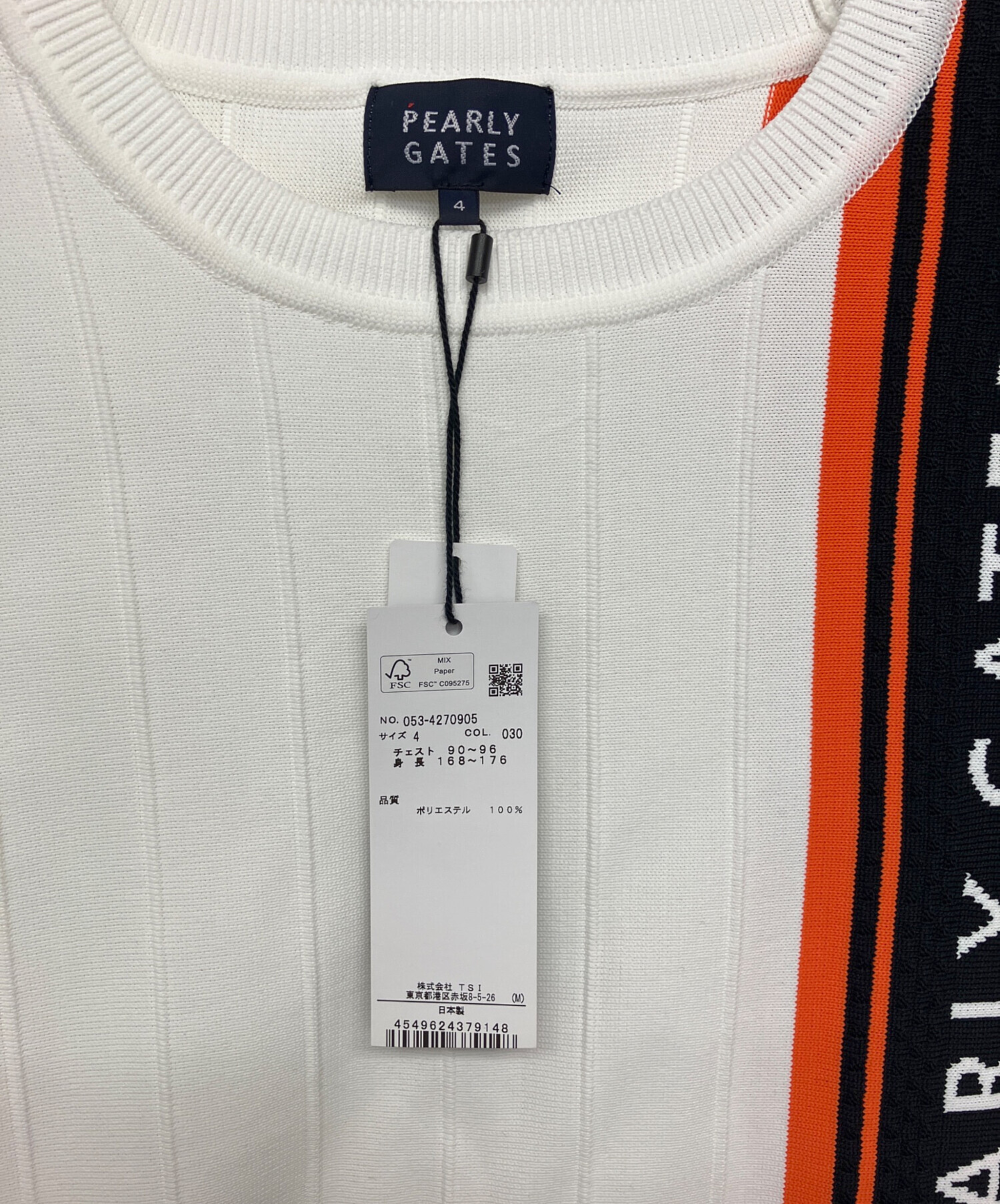 新品 パーリーゲイツ ニット 薄手 腕ロゴ ホワイト Lサイズ（5） 中古・古着通販】PEARLY GATES (パーリーゲイツ) 薄手ニット ホワイト
