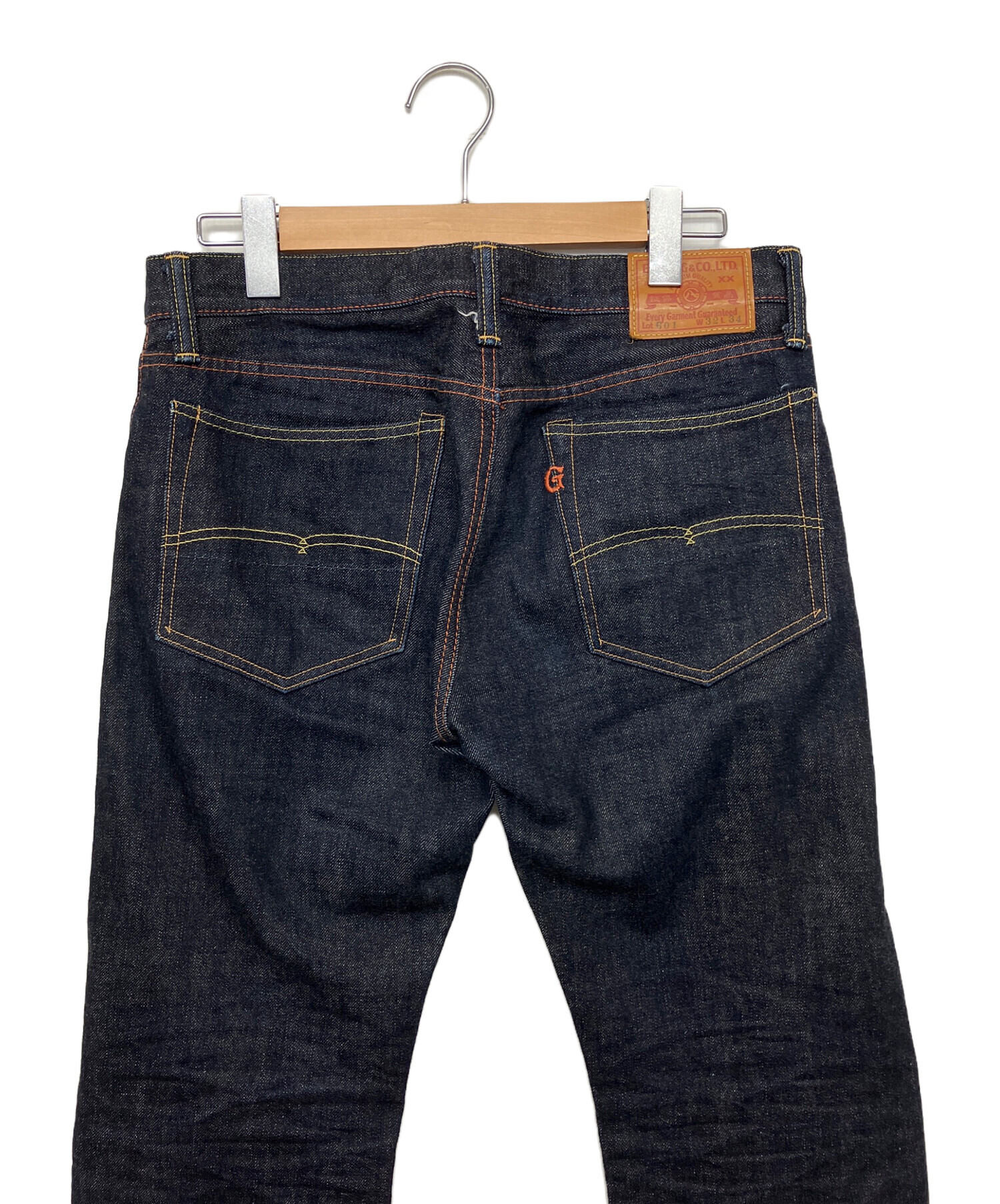 アイケーイー パンツ サイズ2 エイトジー】28オンスデニム 国産サドルレザー使用 ロング