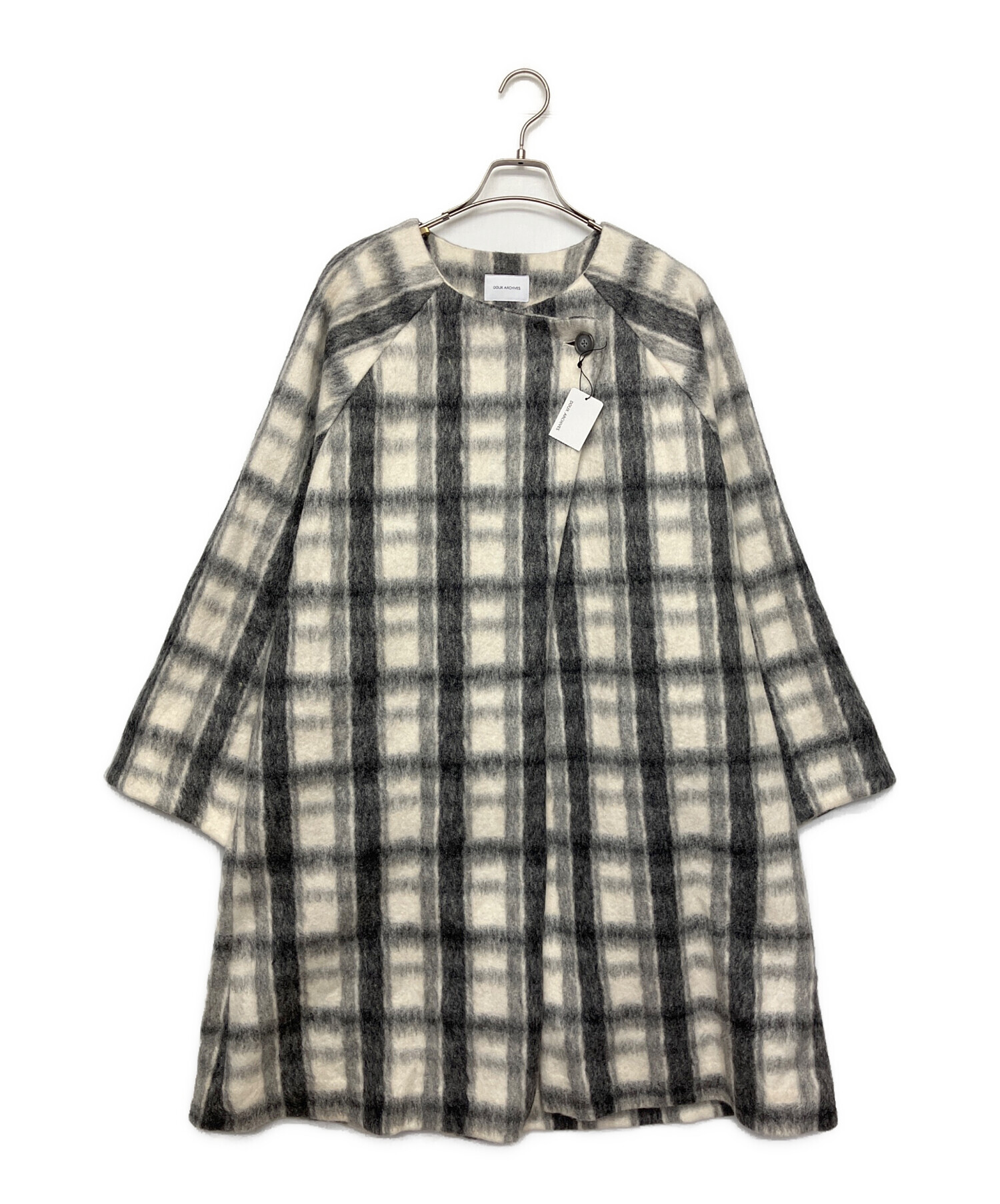 中古・古着通販】DOUX archives (ドゥアルシーヴ) ノーカラーコート 