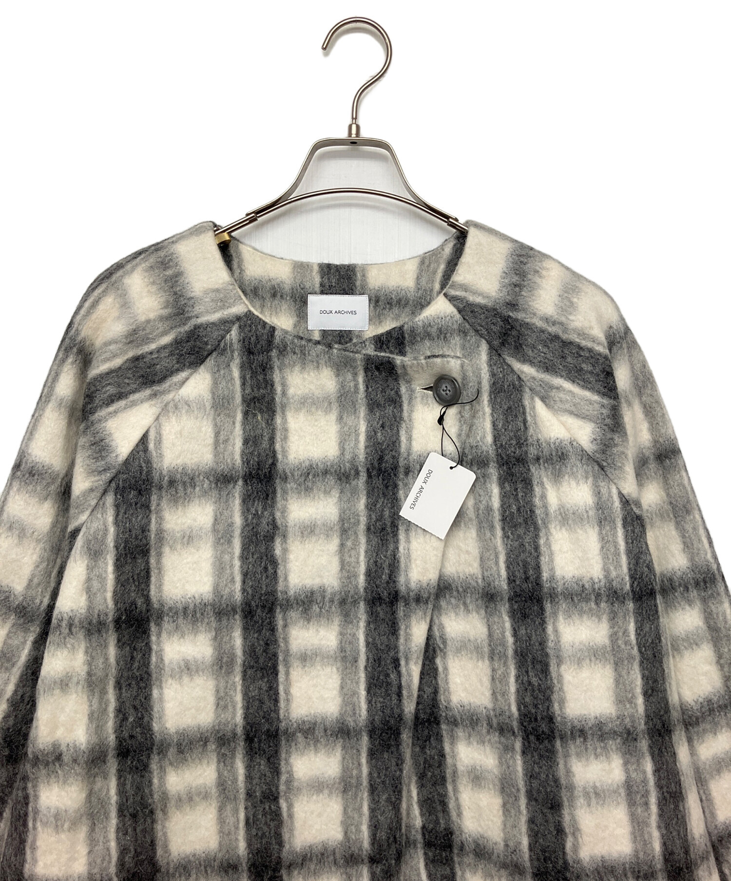 中古・古着通販】DOUX archives (ドゥアルシーヴ) ノーカラーコート