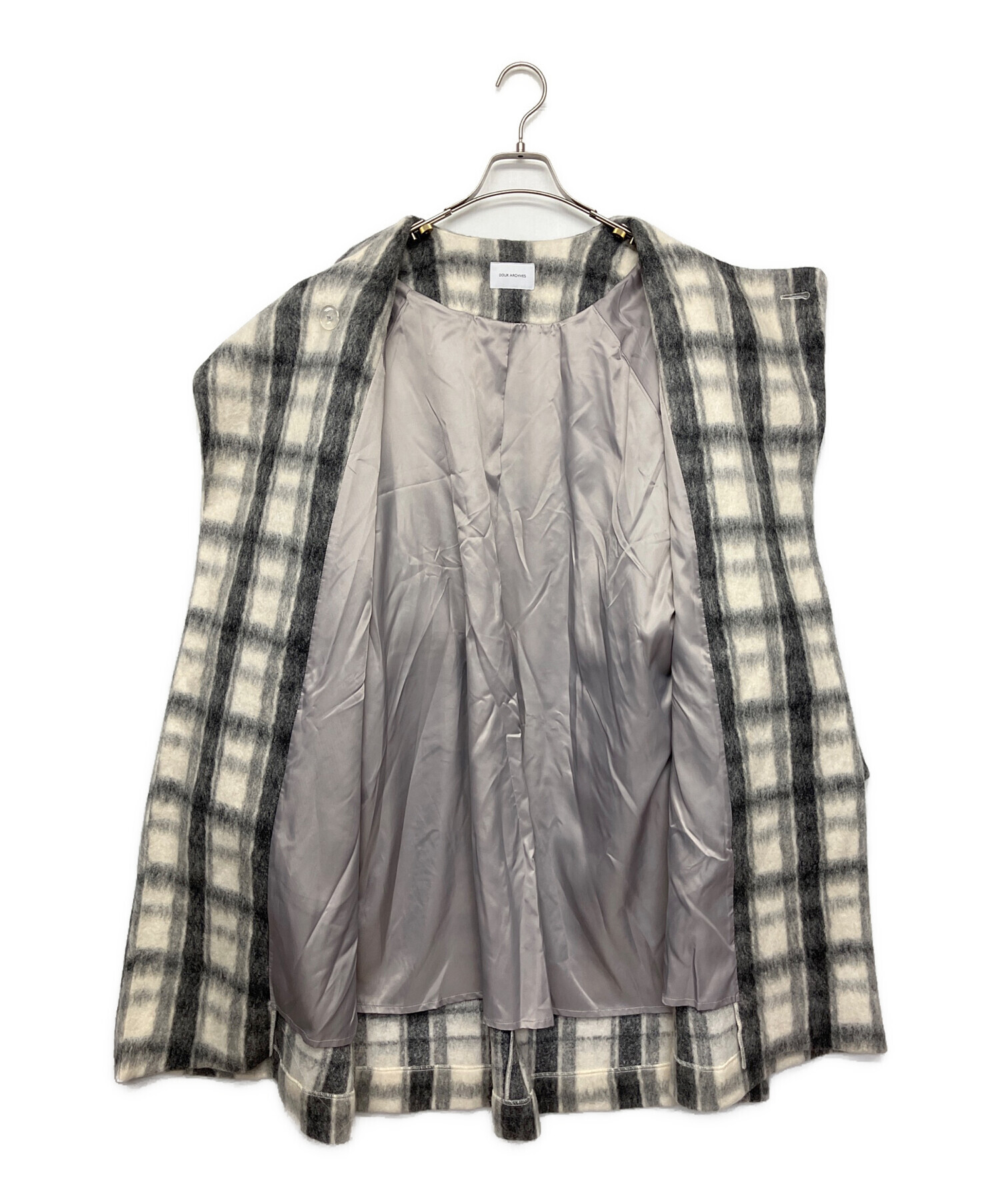 中古・古着通販】DOUX archives (ドゥアルシーヴ) ノーカラーコート
